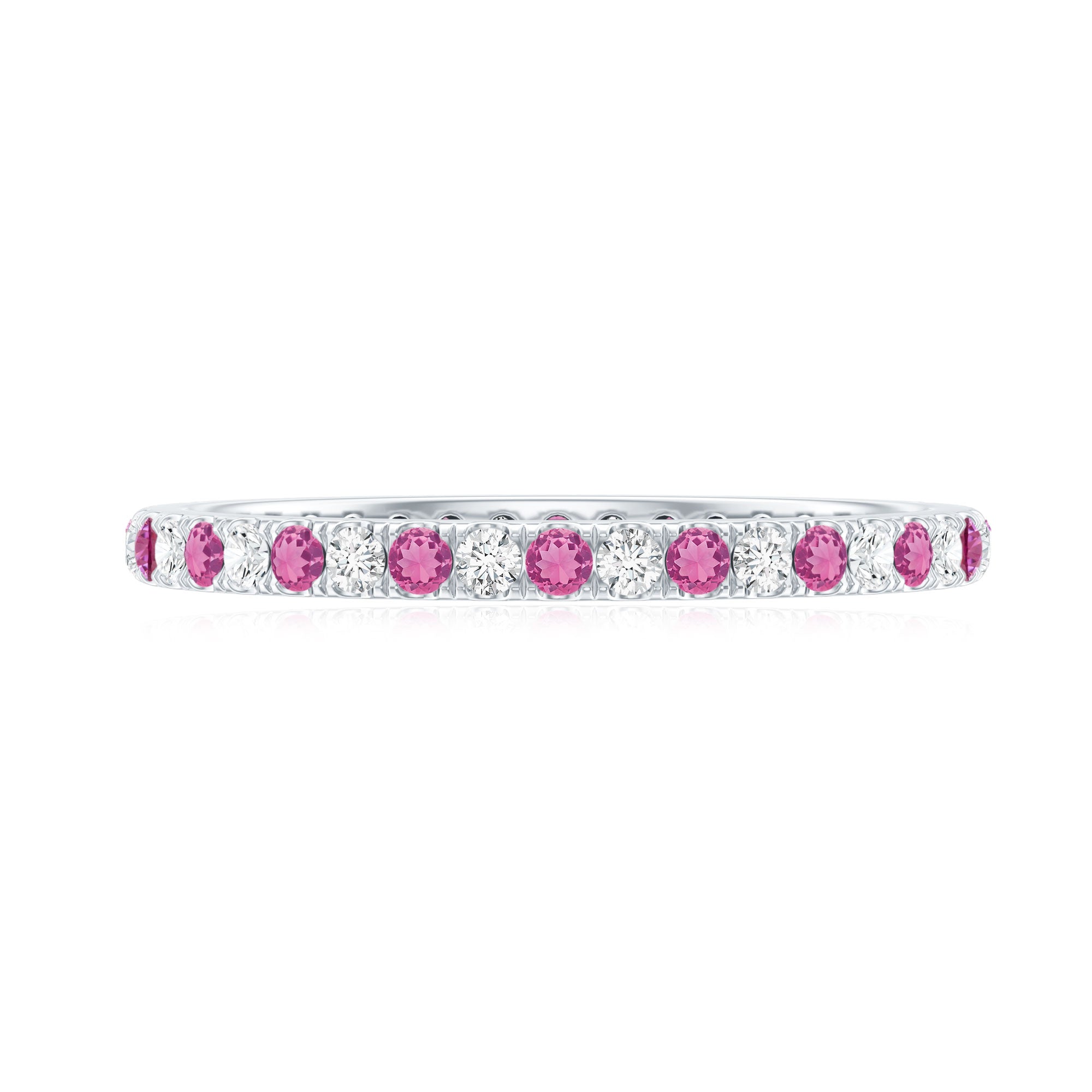 Pink Tourmaline and Diamond Stackable Ring AAA - Rosec Jewels