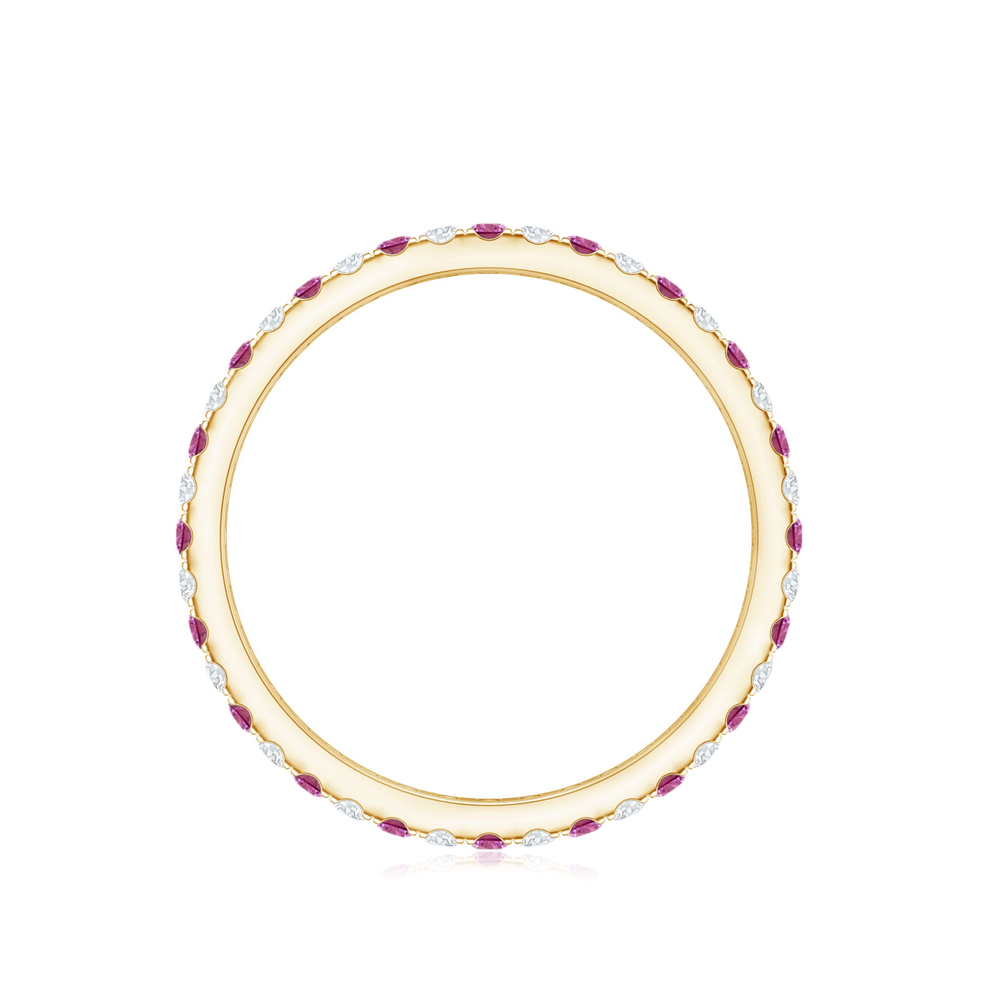 Pink Tourmaline and Diamond Stackable Ring AAA - Rosec Jewels