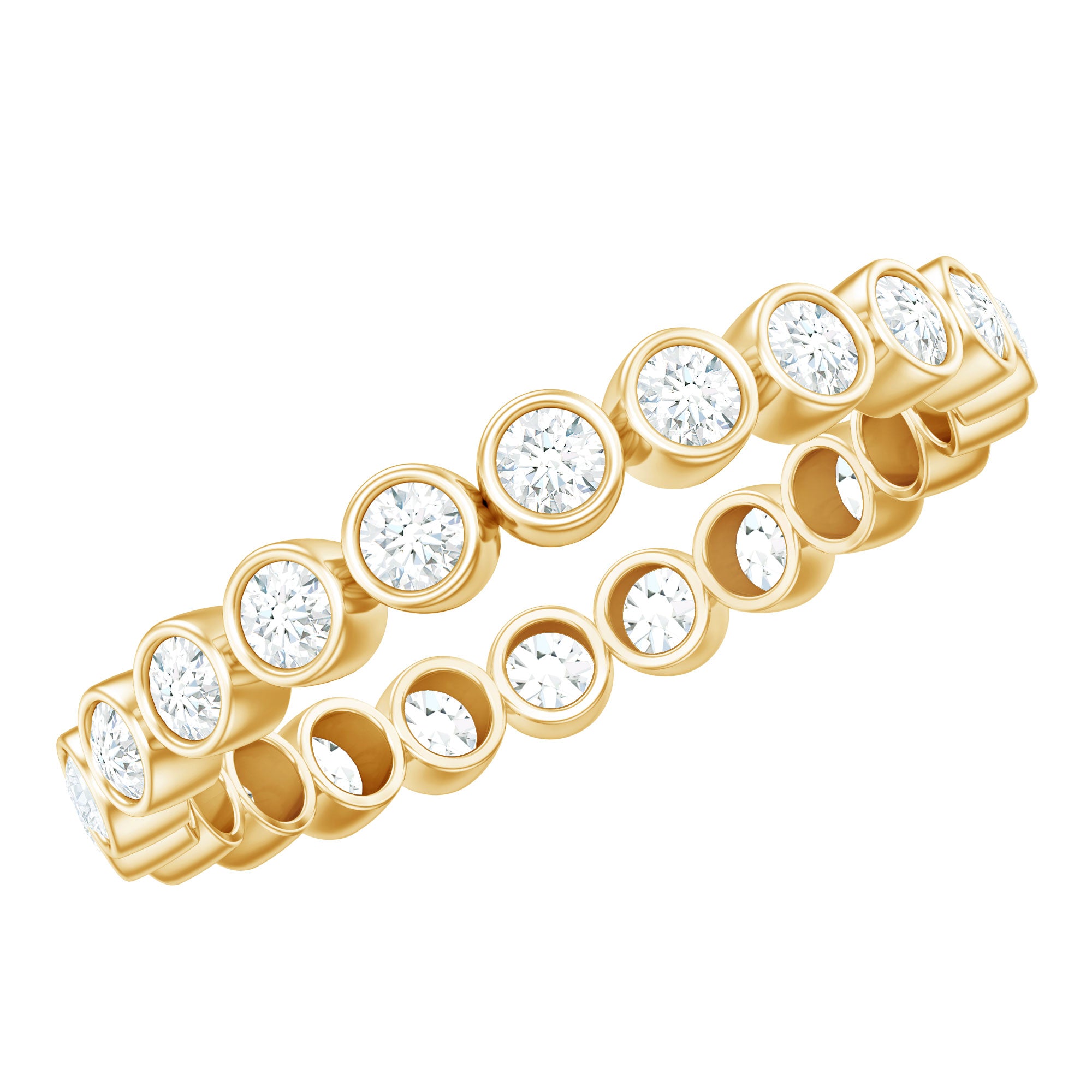 Real Diamond Eternity Ring in Bezel Setting Natural - ( HI-SI ) - Rosec Jewels