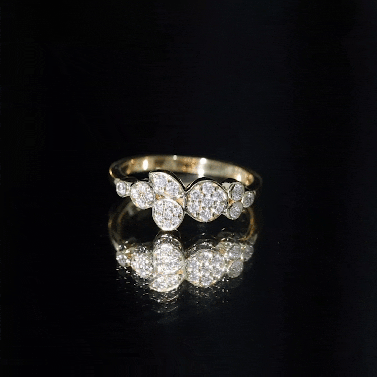 Illusion Set Round Diamond Cluster Engagement Ring Natural - ( HI-SI ) - Rosec Jewels
