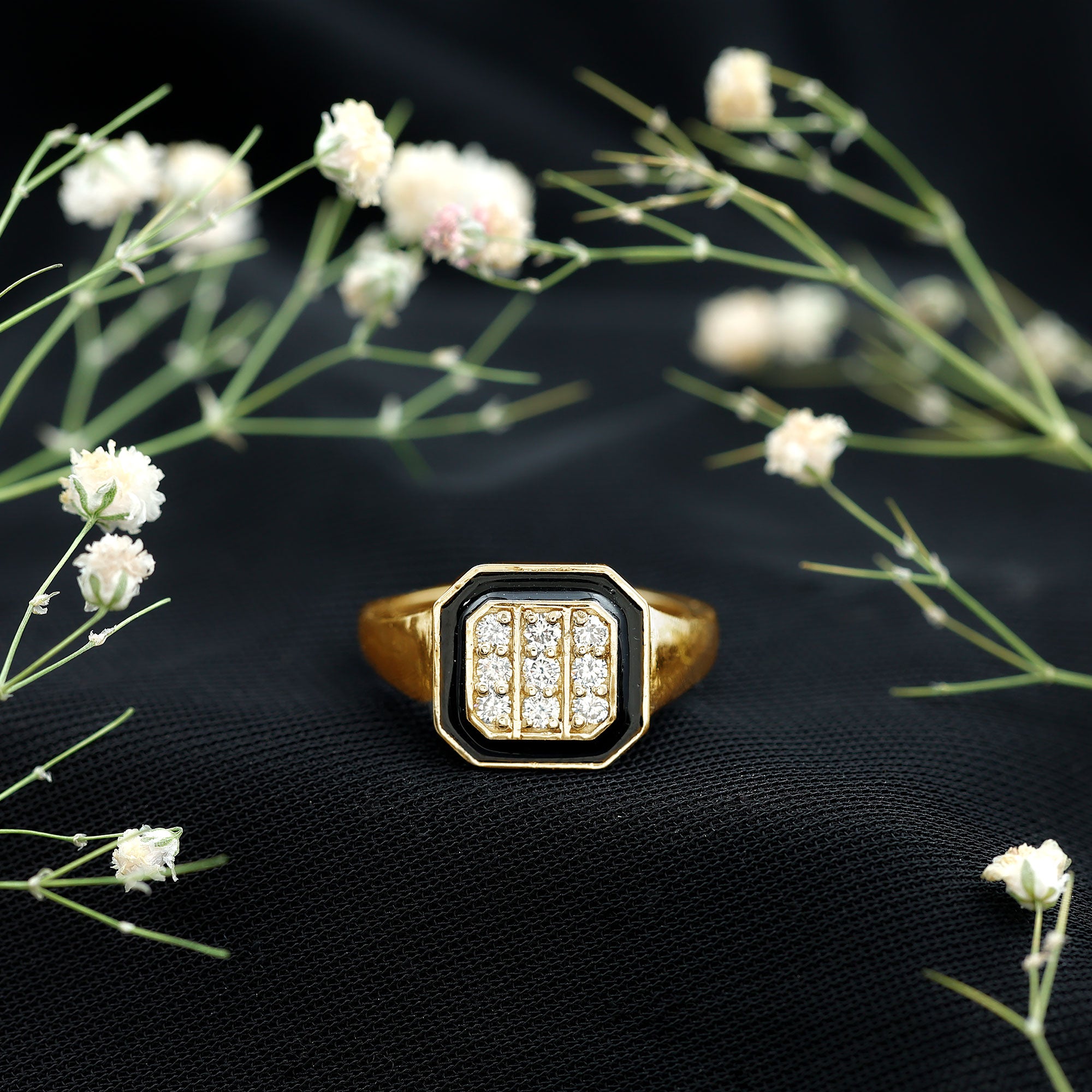 Vintage Style Diamond Engagement Ring for Men Natural - ( HI-SI ) - Rosec Jewels