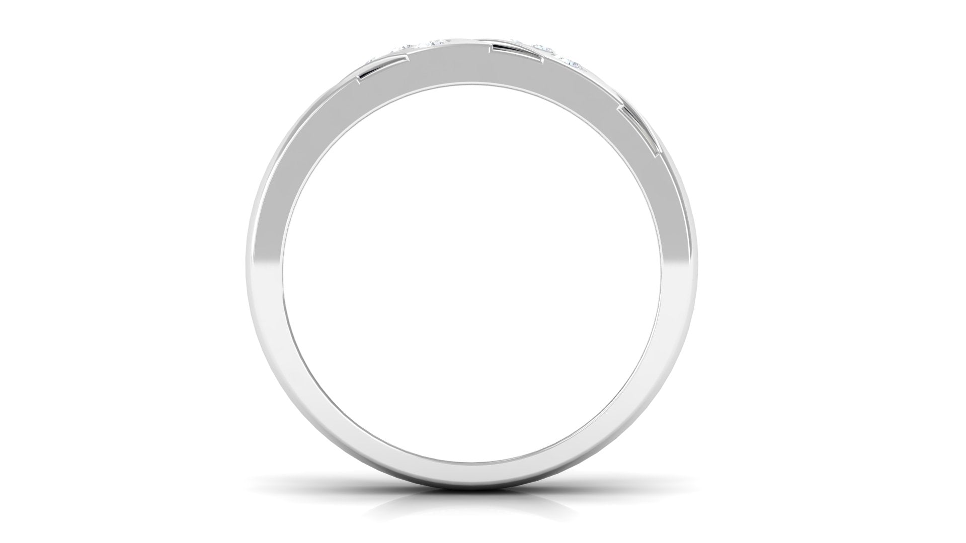 Rosec Jewels-Natural Diamond Mens Wedding Band with Black Enamel