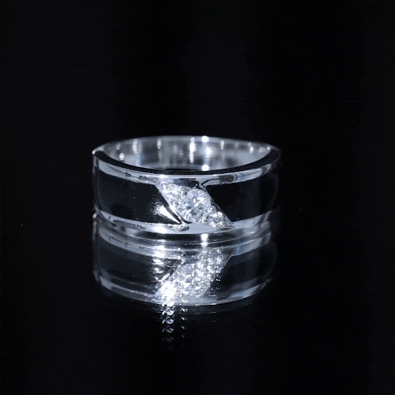 Classic Moissanite Mens Wedding Band Ring D-VS1 - Rosec Jewels