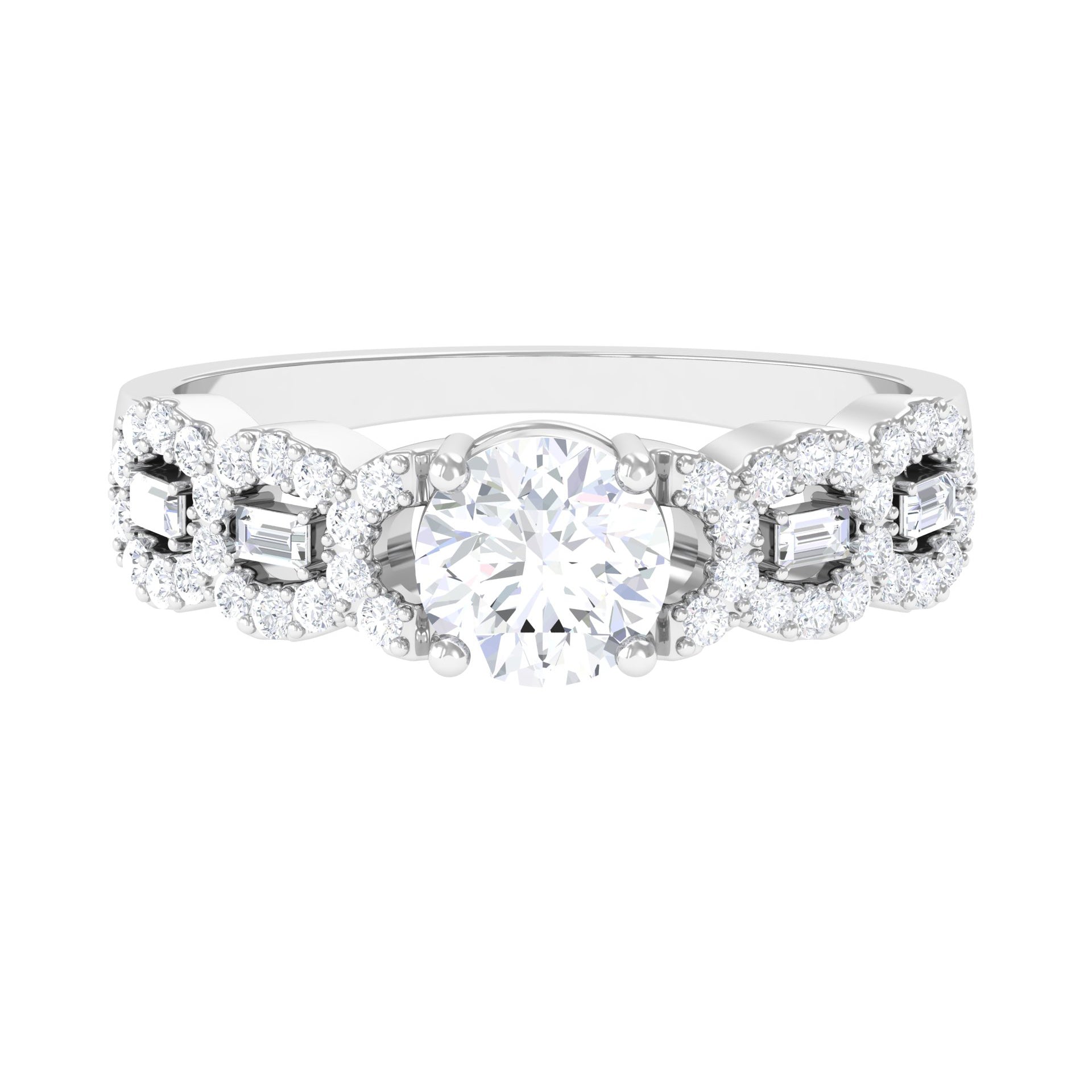 Certified Moissanite Designer Engagement Ring for Women