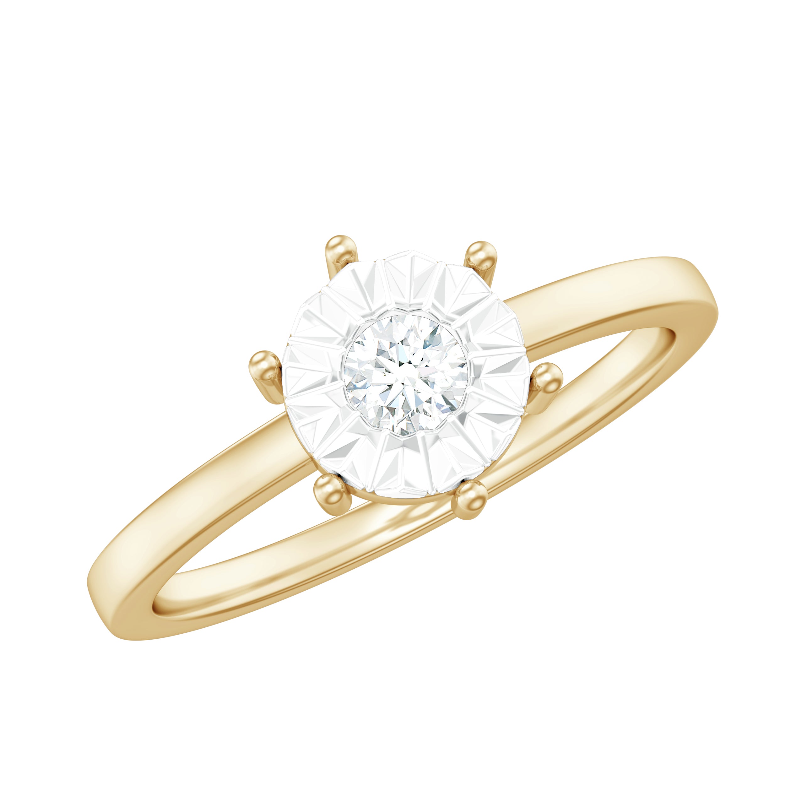 Natural Diamond Promise Ring in Illusion Setting Natural - ( HI-SI ) - Rosec Jewels