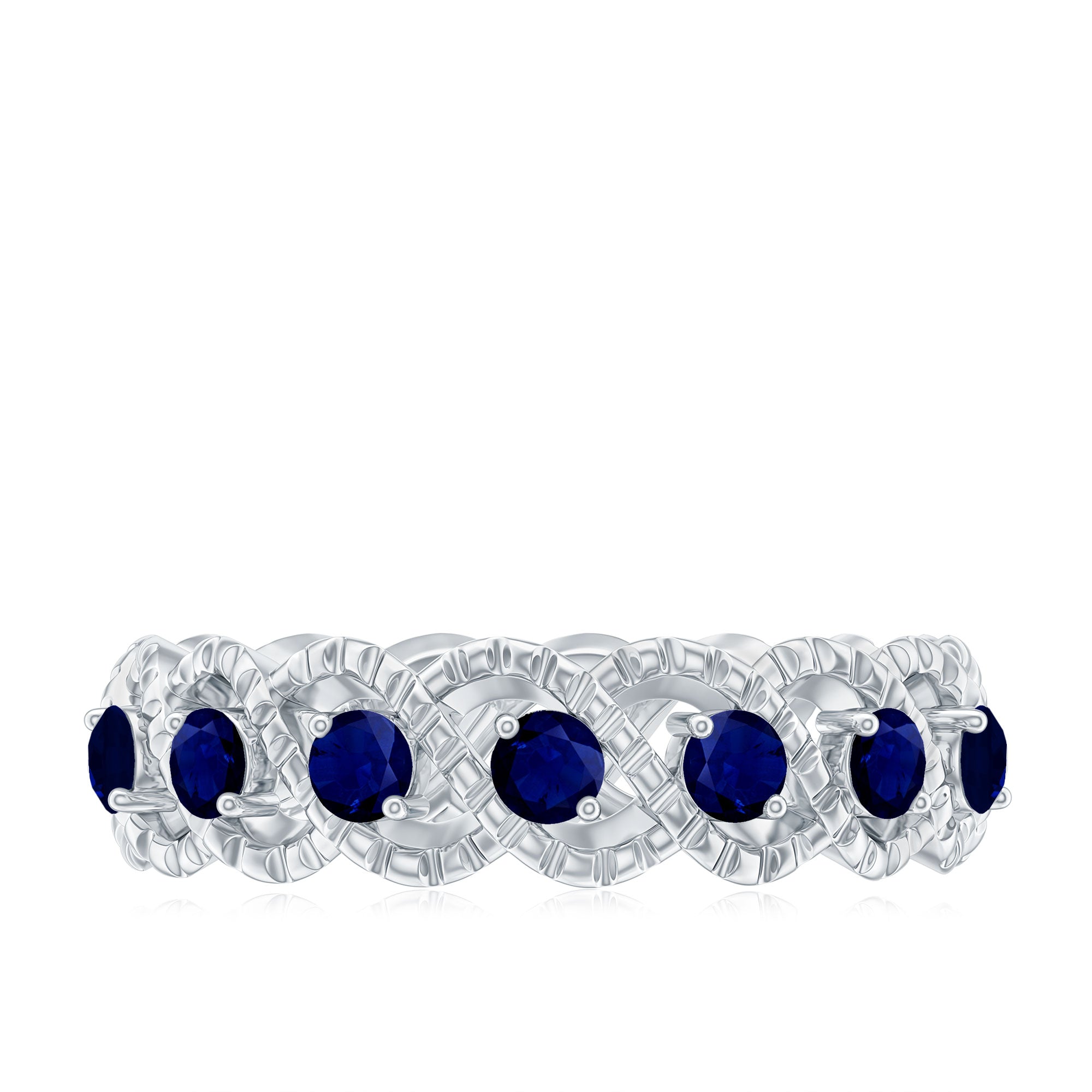 Natural Blue Sapphire Infinity Band For Anniversary AAA - Rosec Jewels