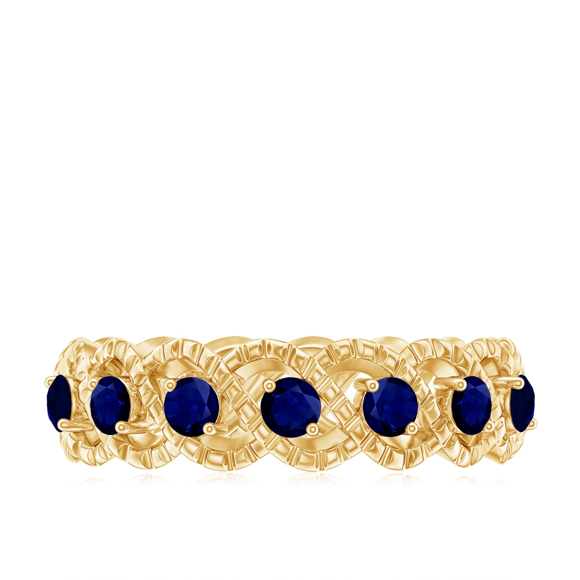 Natural Blue Sapphire Infinity Band For Anniversary AAA - Rosec Jewels