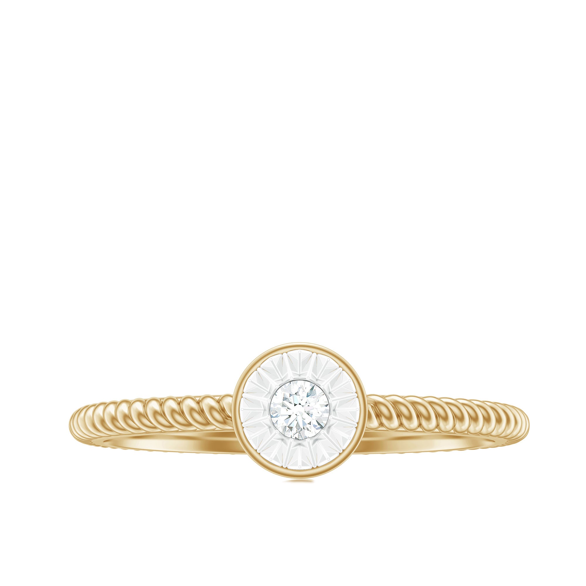 Illusion Set Diamond Promise Ring Natural - ( HI-SI ) - Rosec Jewels