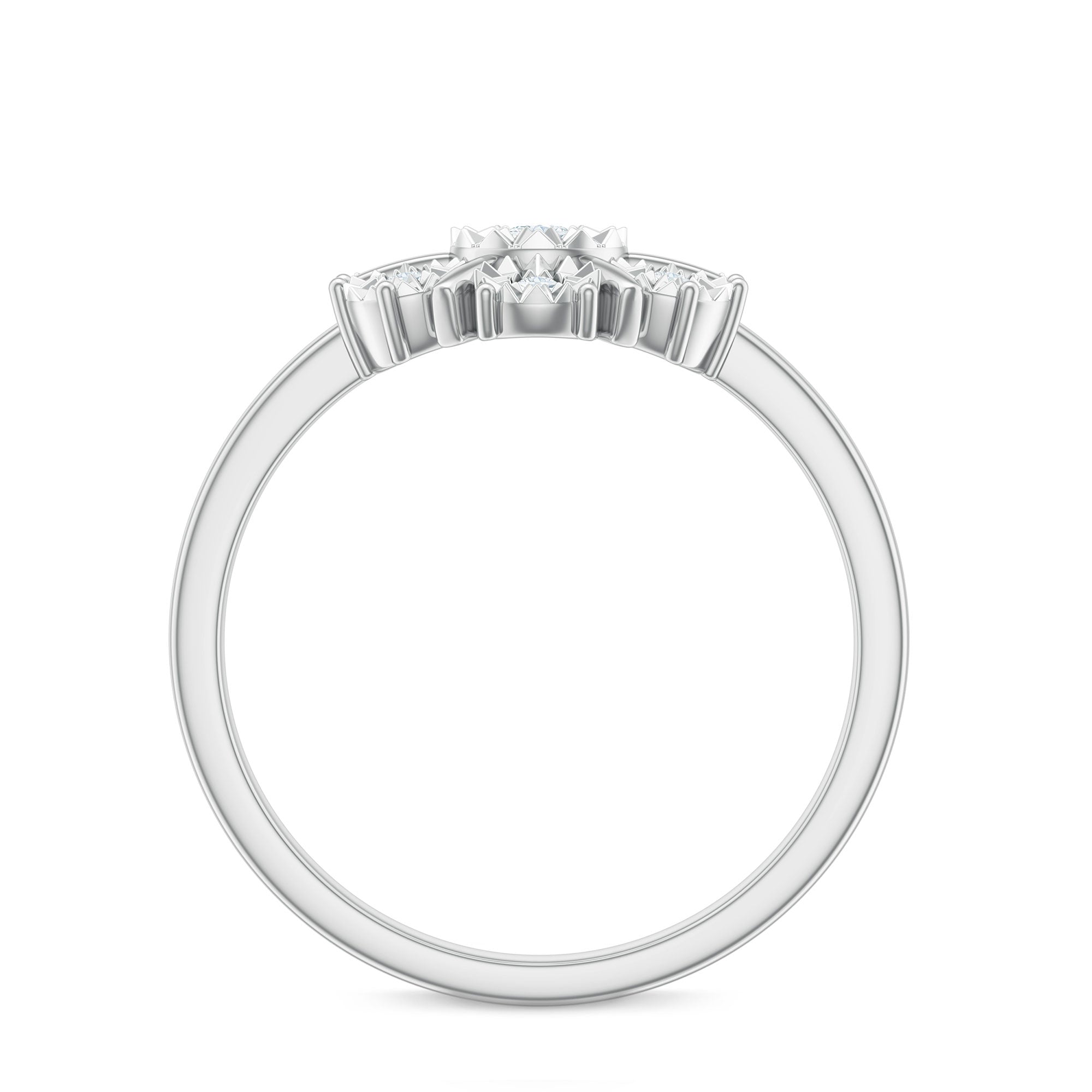 Natural Diamond Cluster Engagement Ring in Illusion Setting Natural - ( HI-SI ) - Rosec Jewels
