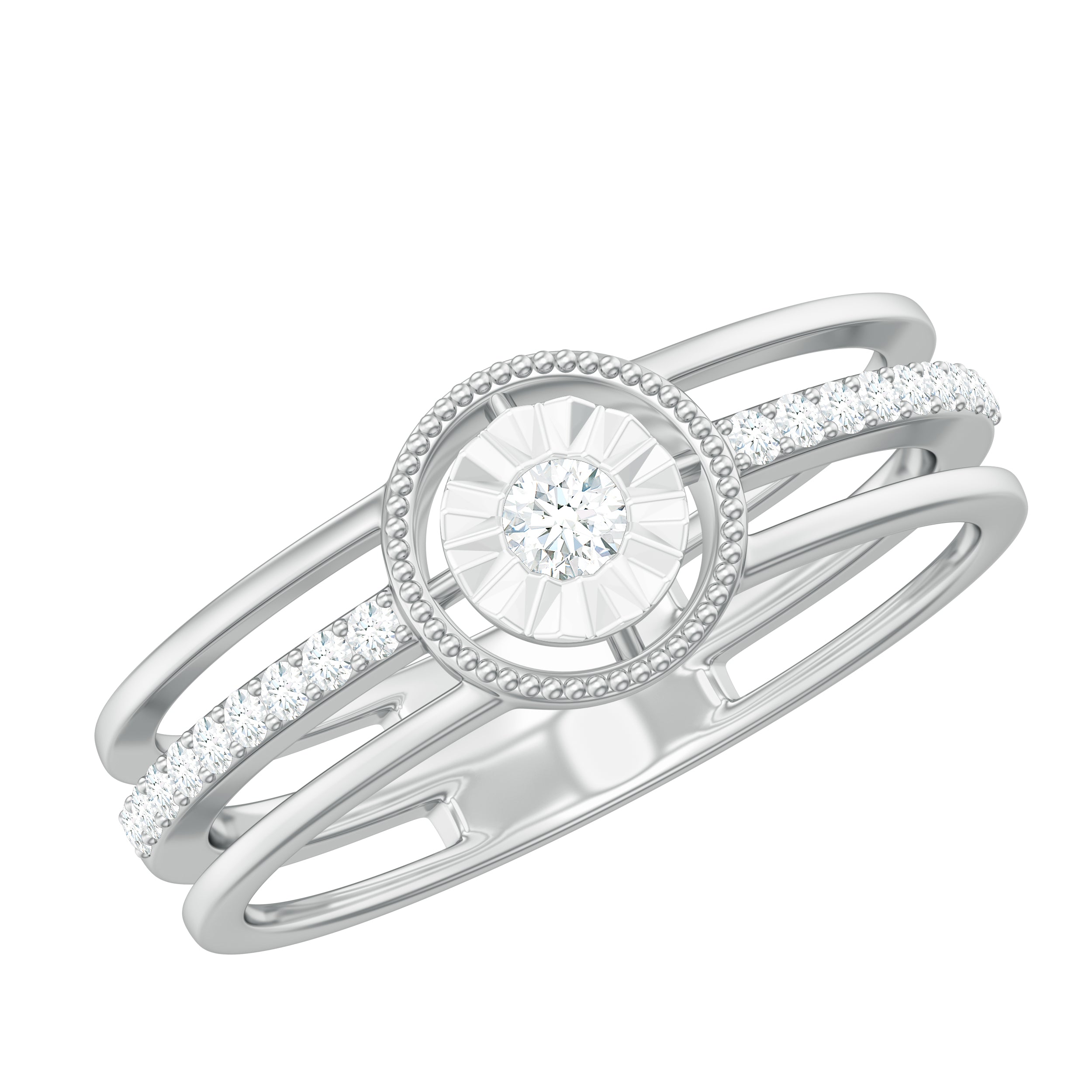 Certified Natural Diamond Engagement Ring for Women Natural - ( HI-SI ) - Rosec Jewels