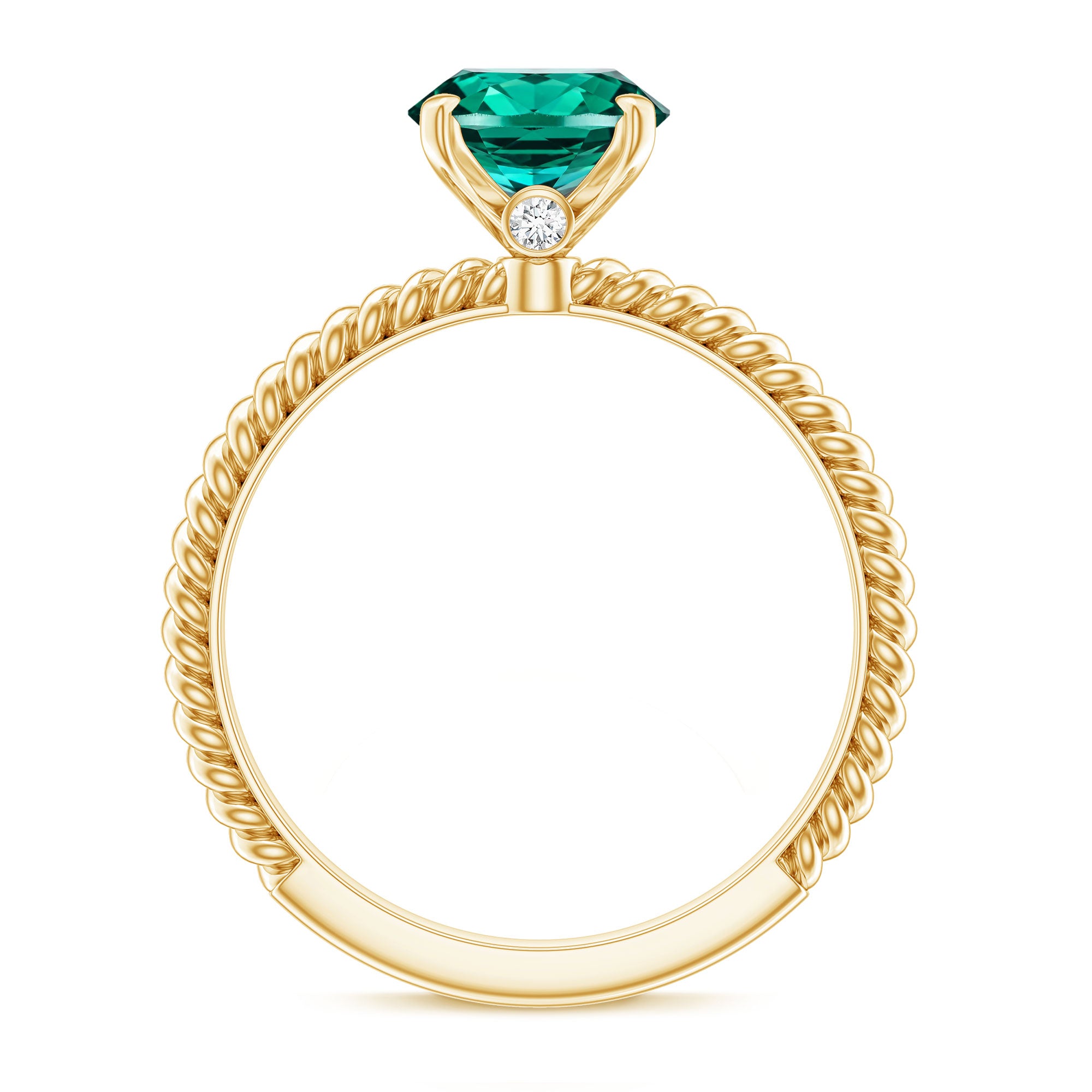 Certified 3 Carat Oval Lab Grown Emerald Ring for Engagement AAAA - Rosec Jewels