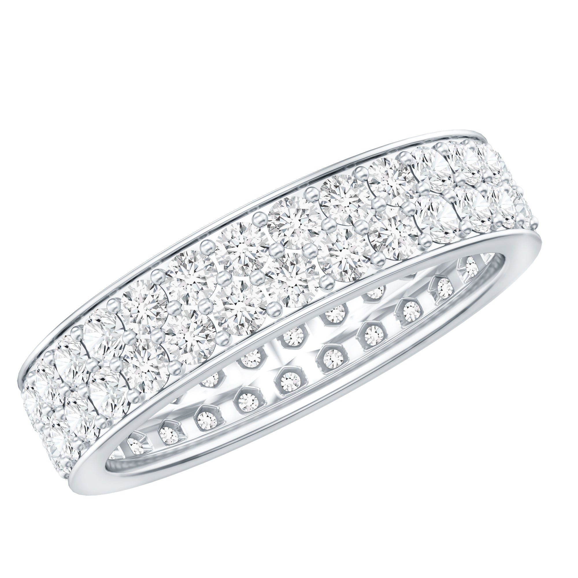 Certified Lab Grown Diamond Wedding Band For Women Lab - ( EF-VS ) - Rosec Jewels