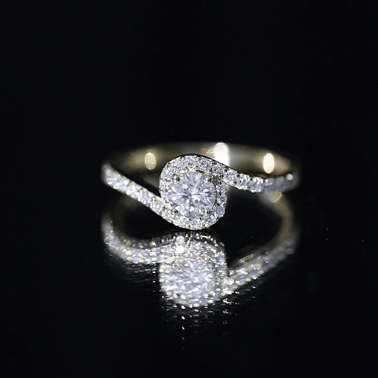 Certified 5 MM Lab Grown Diamond Bypass Engagement Ring Lab - ( EF-VS ) - Rosec Jewels