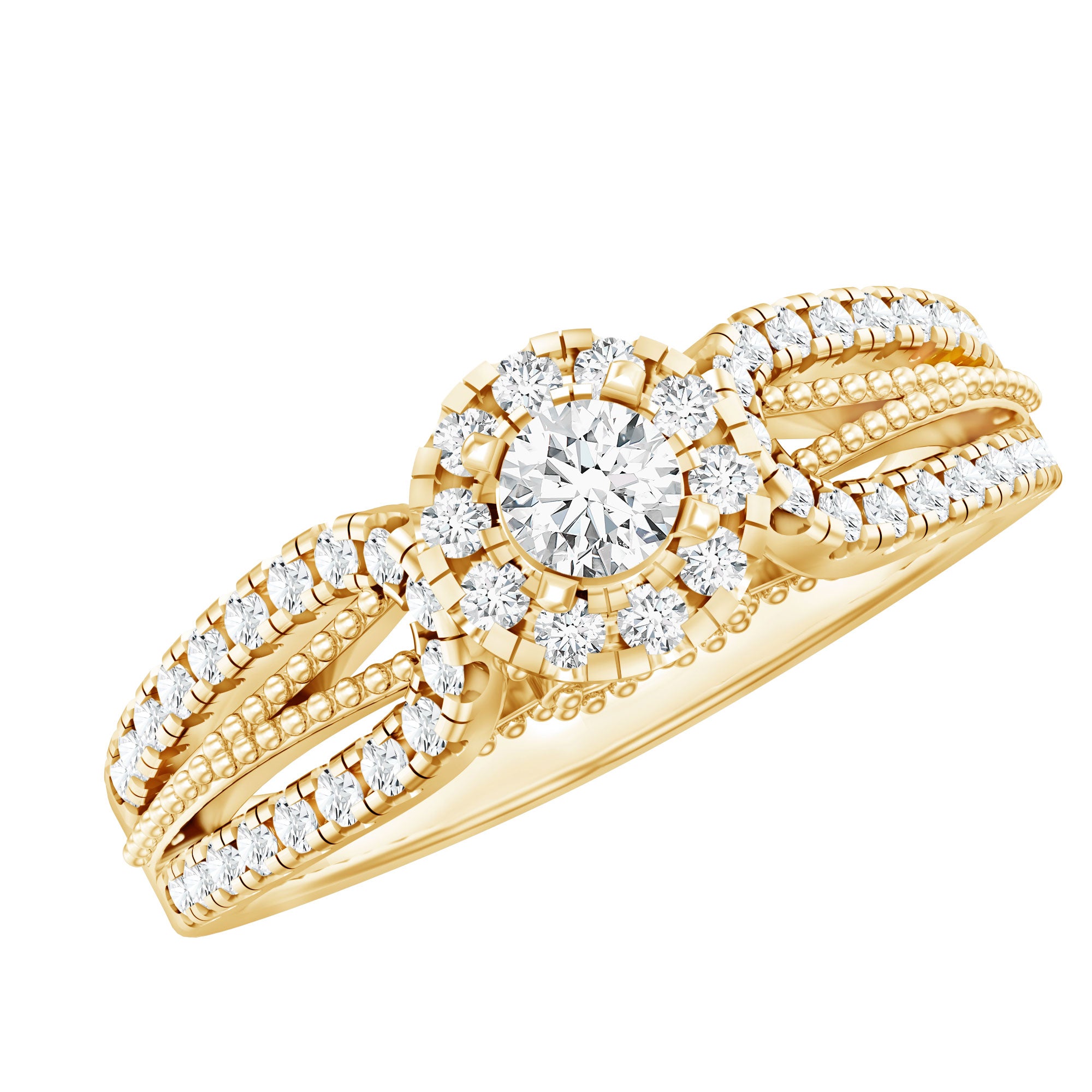 Certified Lab Grown Diamond Vintage Style Engagement Ring Lab - ( EF-VS ) - Rosec Jewels