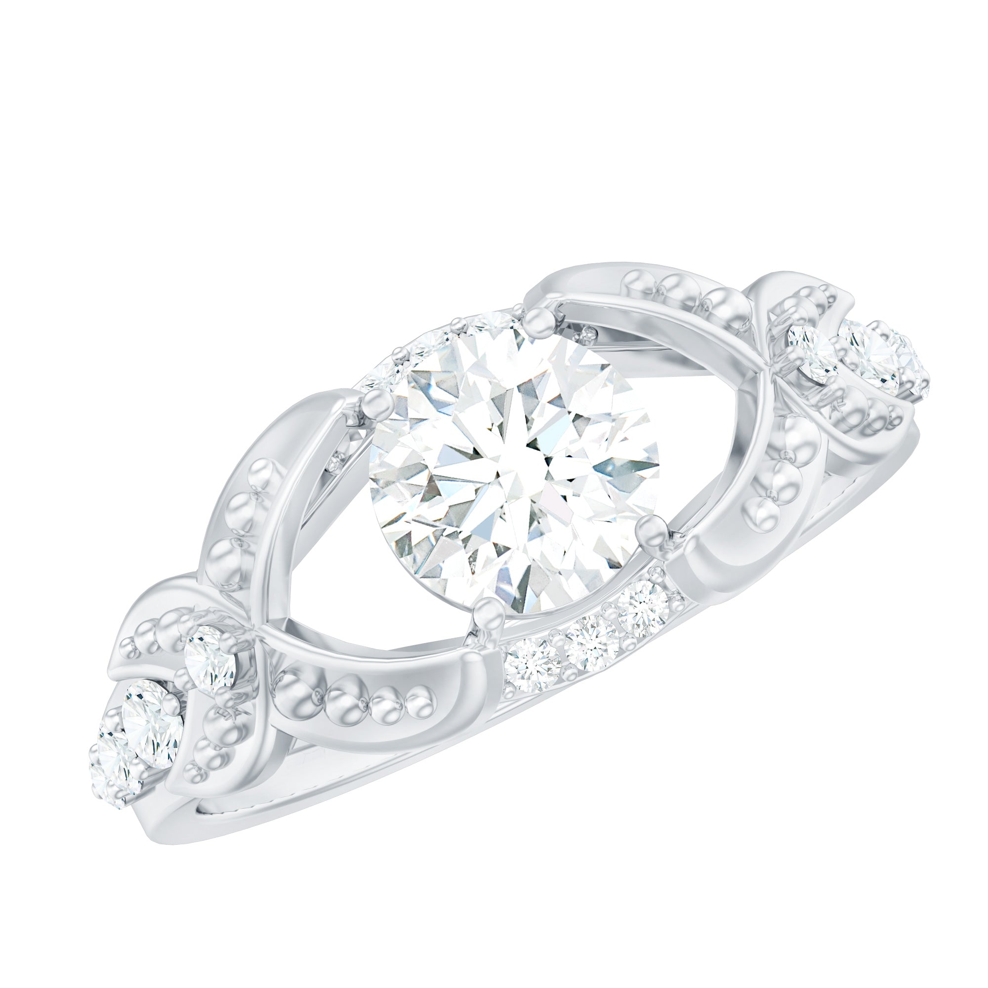 Certified 6 MM Lab Grown Diamond Vintage Inspired Engagement Ring