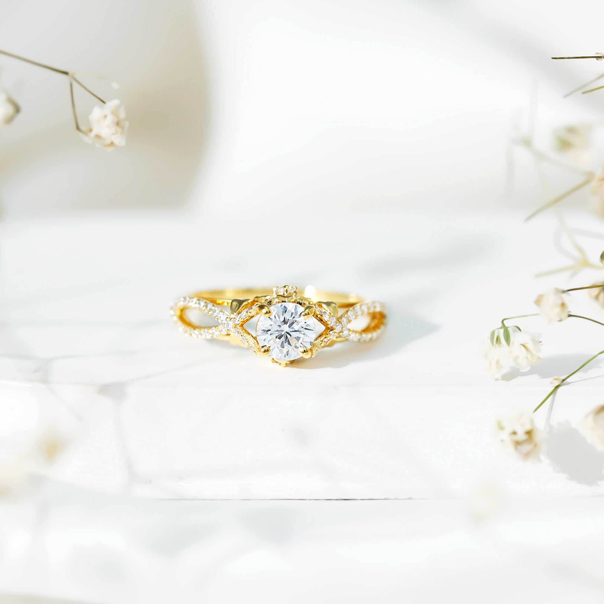 Certified 6 MM Lab Grown Diamond Crossover Engagement Ring Lab - ( EF-VS ) - Rosec Jewels