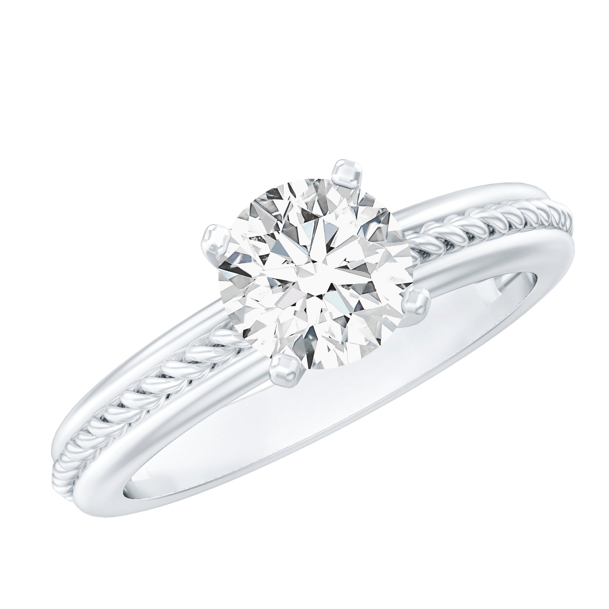 Rosec Jewels-Certified Lab Grown Diamond 5 MM Round Solitaire Promise Ring