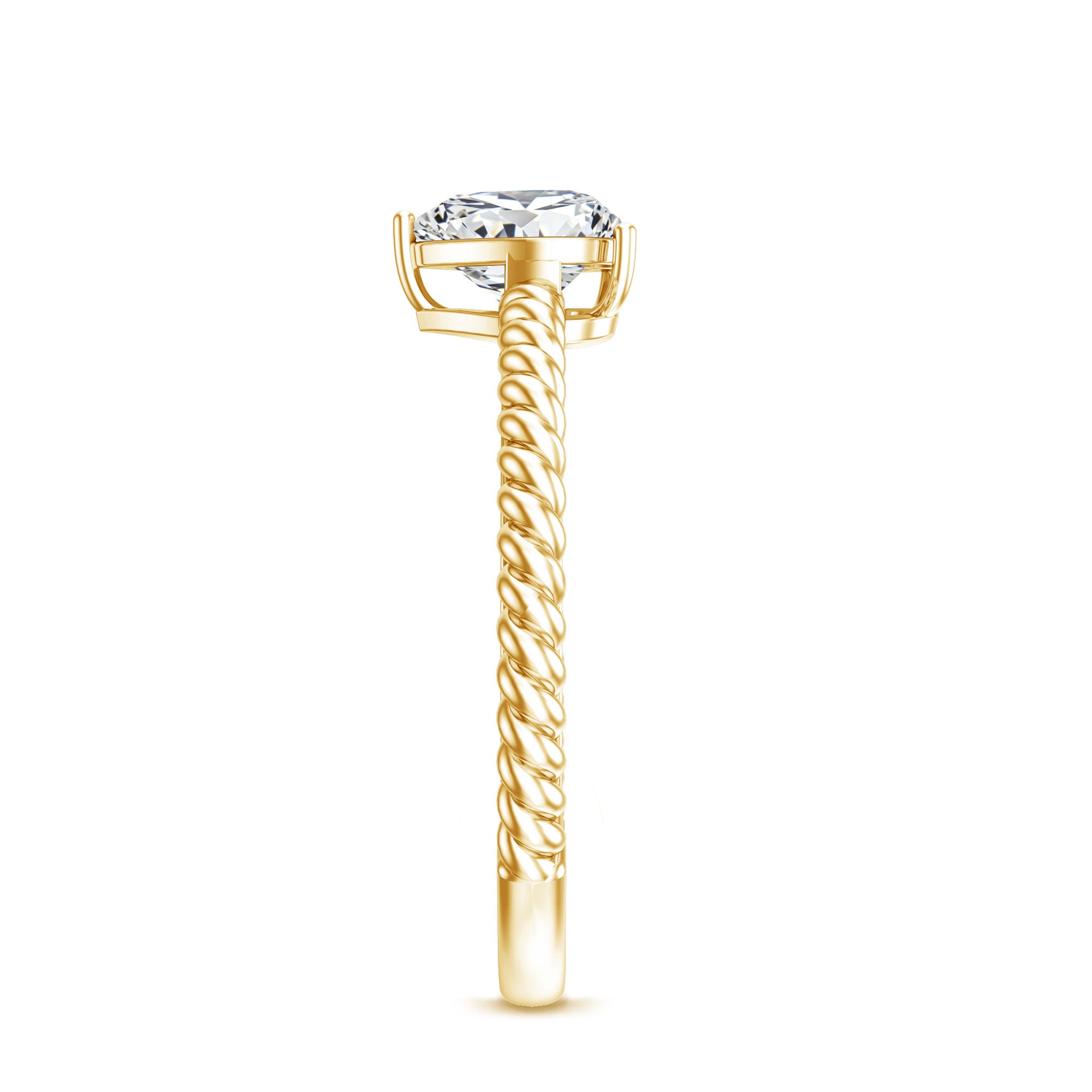 Certified 5 MM Heart Lab Grown Diamond Solitaire Promise Ring Lab - ( EF-VS ) - Rosec Jewels