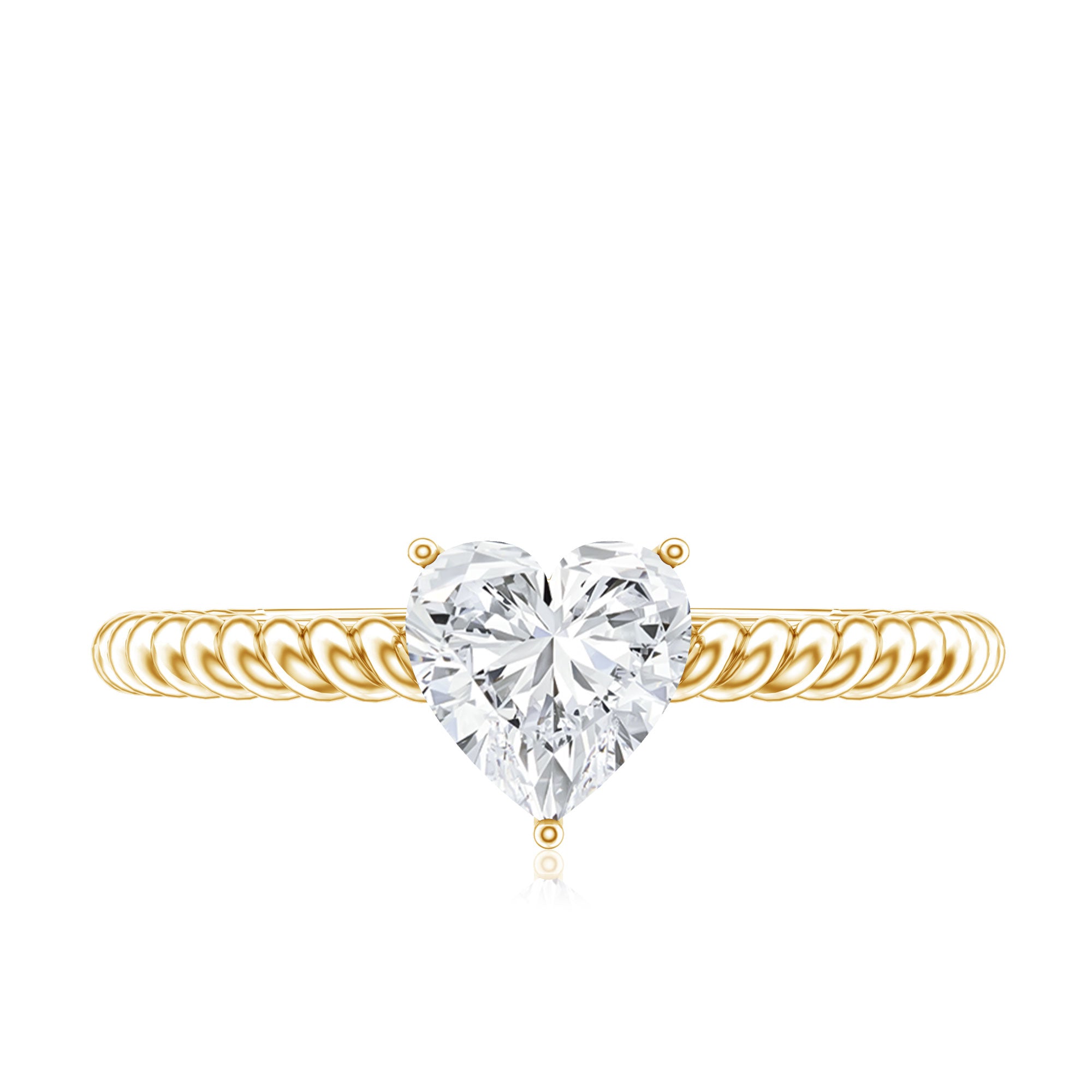 Certified 5 MM Heart Lab Grown Diamond Solitaire Promise Ring Lab - ( EF-VS ) - Rosec Jewels