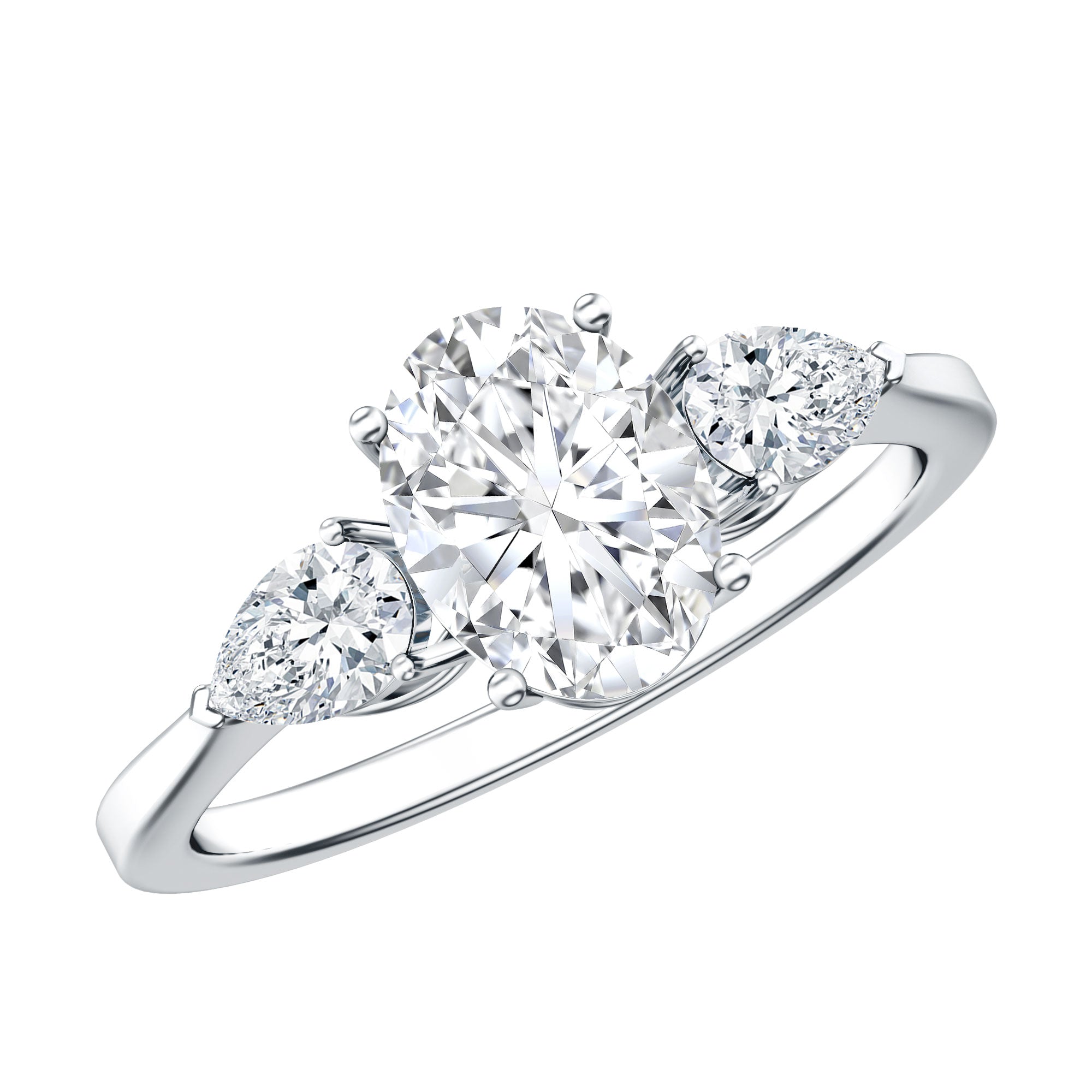 Rosec Jewels-Lab Grown Diamond Past Present Future Engagement Ring For Women