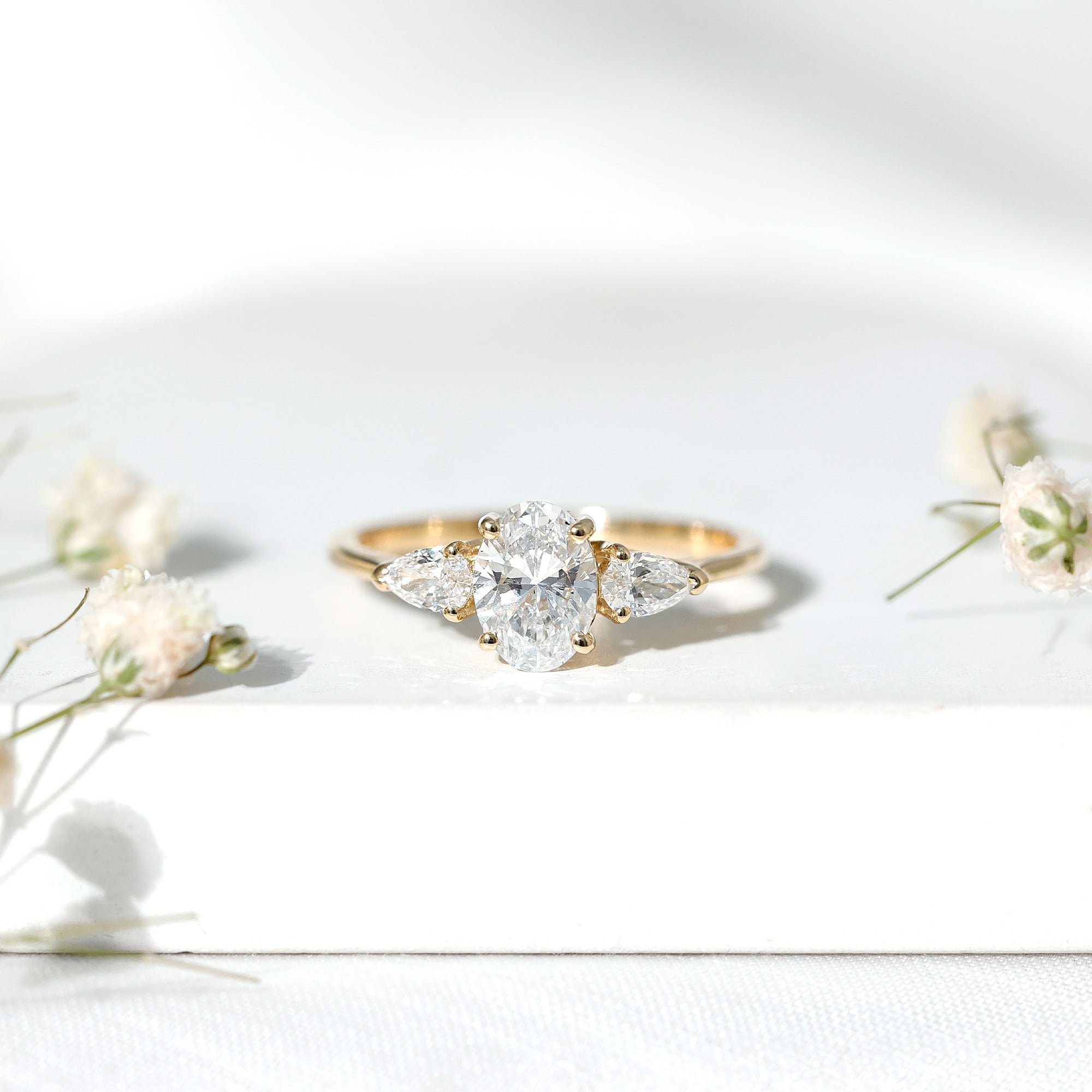 Rosec Jewels-Lab Grown Diamond Past Present Future Engagement Ring For Women