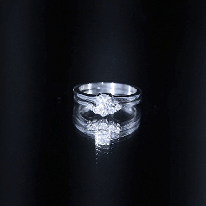 Lab Grown Diamond Minimal Engagement Ring With Enhancer Lab - ( EF-VS ) - Rosec Jewels
