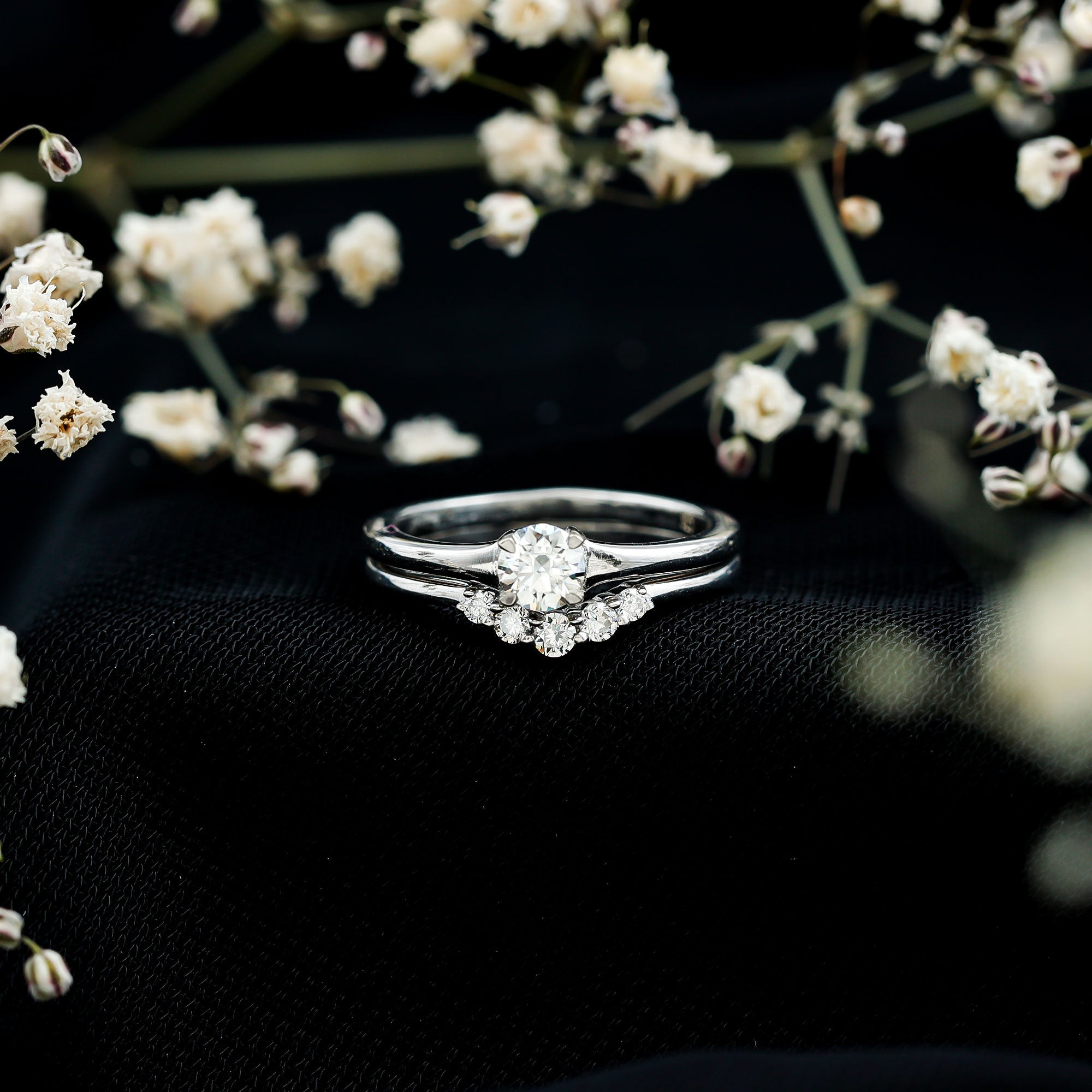 Lab Grown Diamond Minimal Engagement Ring With Enhancer Lab - ( EF-VS ) - Rosec Jewels