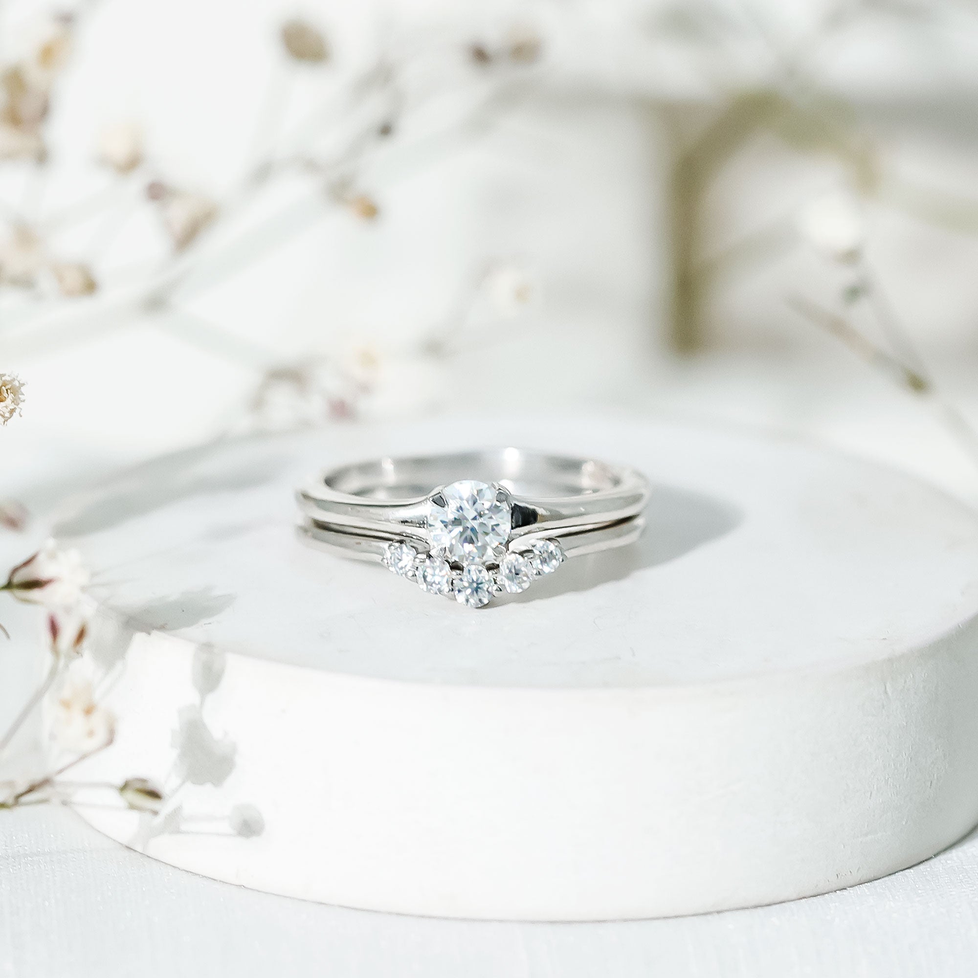 Lab Grown Diamond Minimal Engagement Ring With Enhancer Lab - ( EF-VS ) - Rosec Jewels