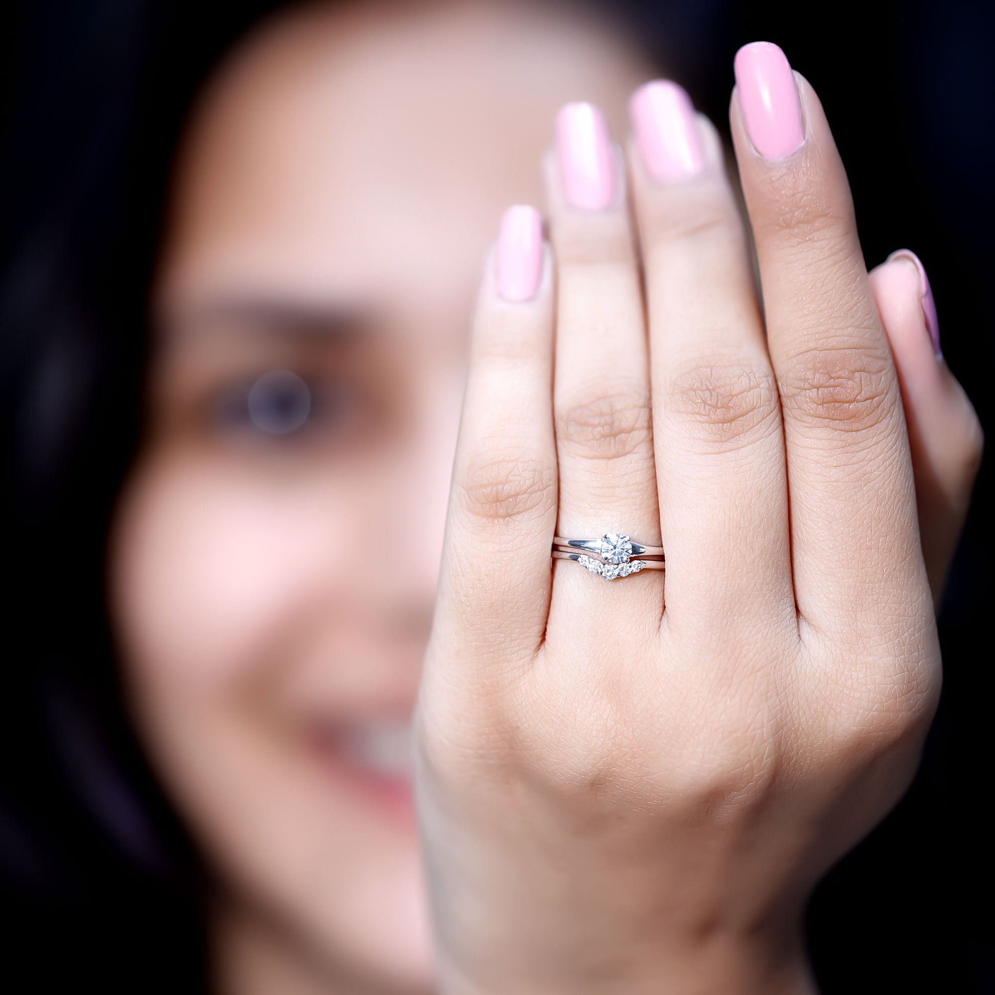 Lab Grown Diamond Minimal Engagement Ring With Enhancer Lab - ( EF-VS ) - Rosec Jewels