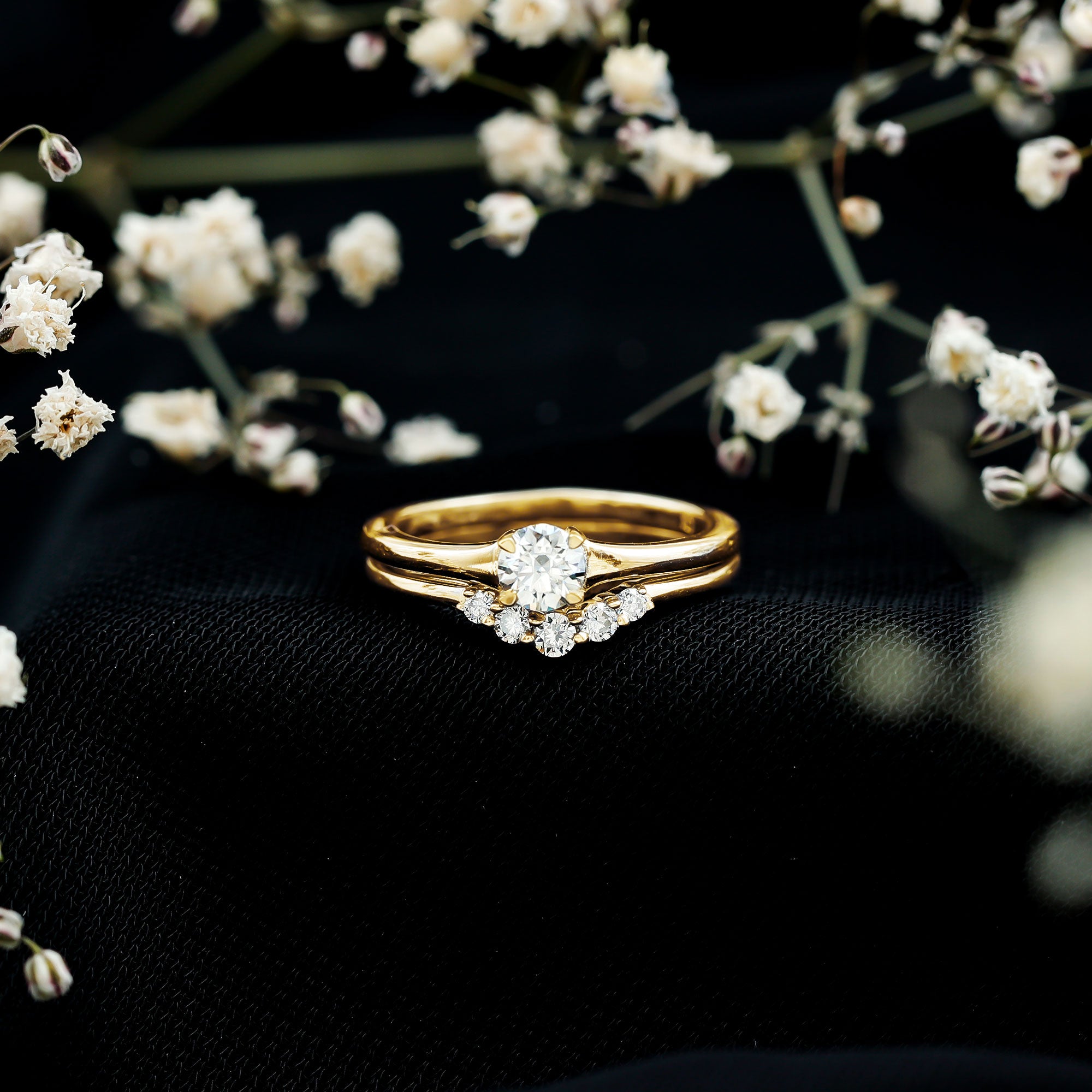 Lab Grown Diamond Minimal Engagement Ring With Enhancer Lab - ( EF-VS ) - Rosec Jewels