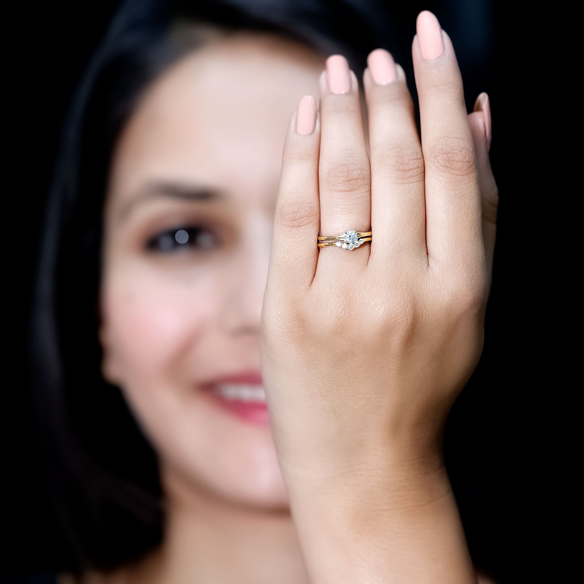 Lab Grown Diamond Minimal Engagement Ring With Enhancer Lab - ( EF-VS ) - Rosec Jewels