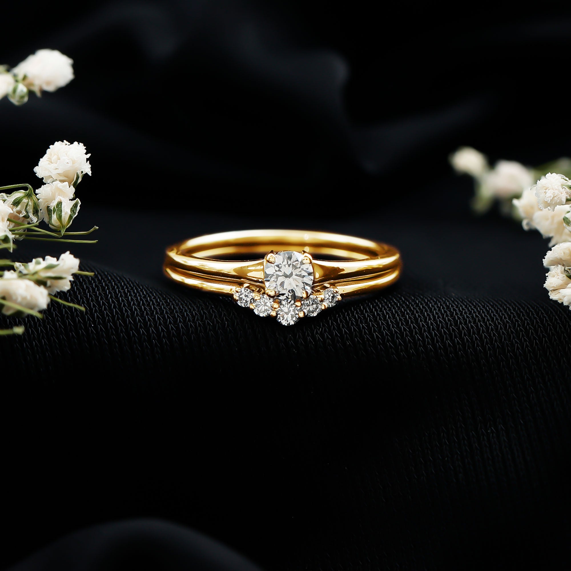 Lab Grown Diamond Minimal Engagement Ring With Enhancer Lab - ( EF-VS ) - Rosec Jewels