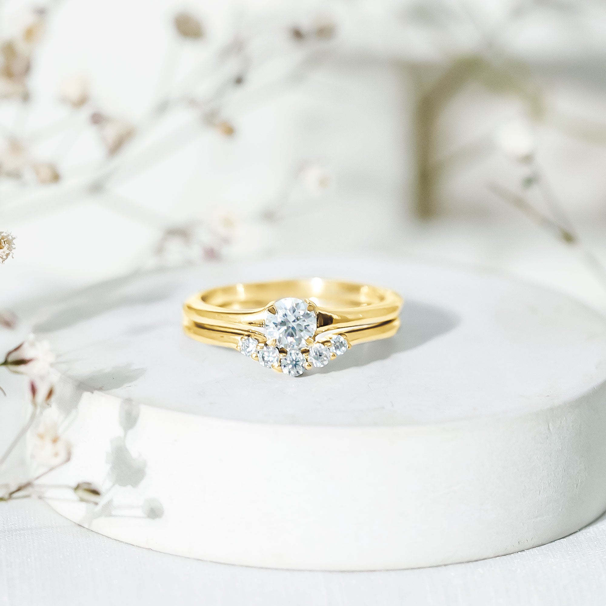 Lab Grown Diamond Minimal Engagement Ring With Enhancer Lab - ( EF-VS ) - Rosec Jewels