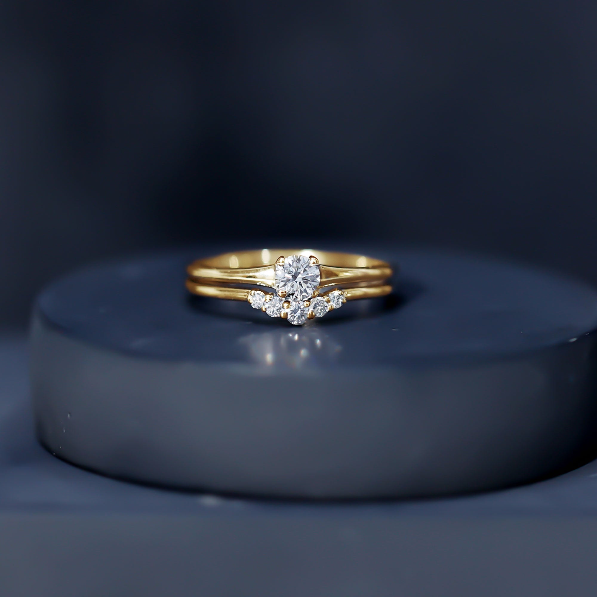 Lab Grown Diamond Minimal Engagement Ring With Enhancer Lab - ( EF-VS ) - Rosec Jewels