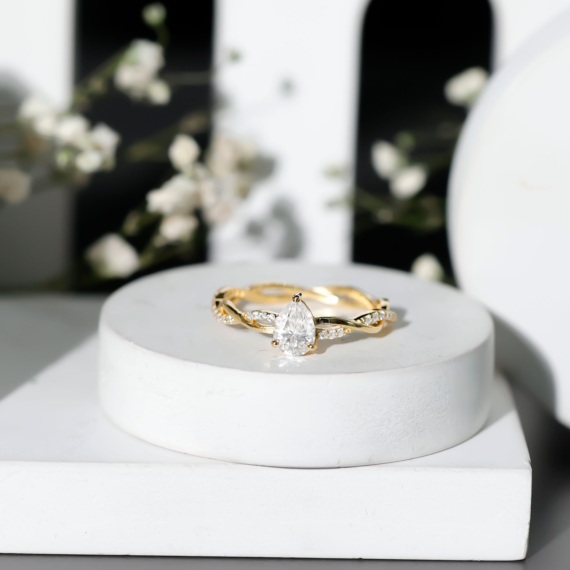 Lab Grown Diamond 5X7 MM Pear Shaped Engagement Ring Lab - ( EF-VS ) - Rosec Jewels