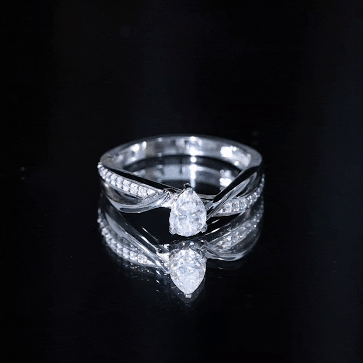 Certified Lab Grown Diamond 5X7 MM Pear Shaped Engagement Ring Lab - ( EF-VS ) - Rosec Jewels