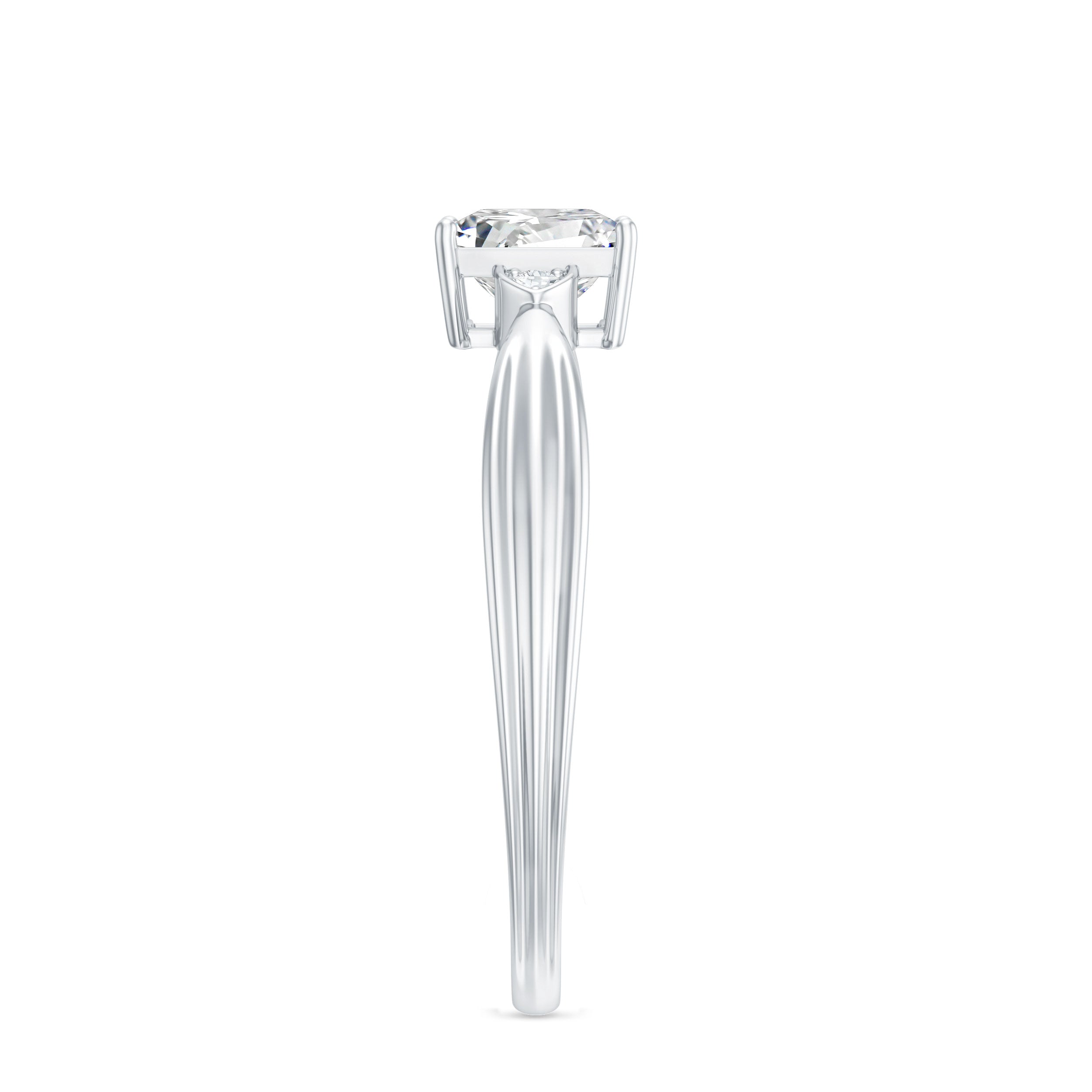 5 MM Princess Cut Lab Grown Diamond Solitaire Promise Ring Lab - ( EF-VS ) - Rosec Jewels