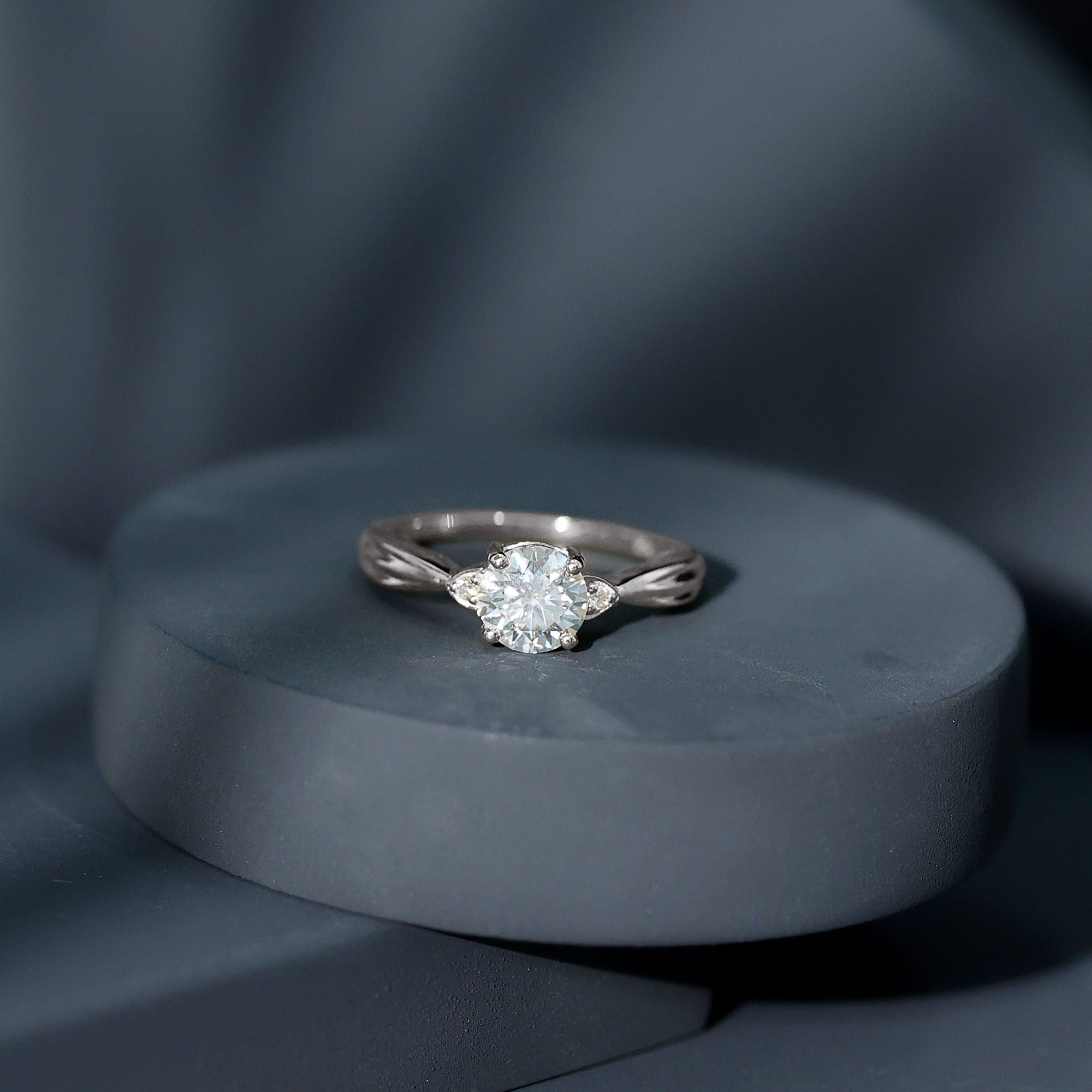 Certified Lab Grown Diamond 6 MM Solitaire Promise Ring Lab - ( EF-VS ) - Rosec Jewels