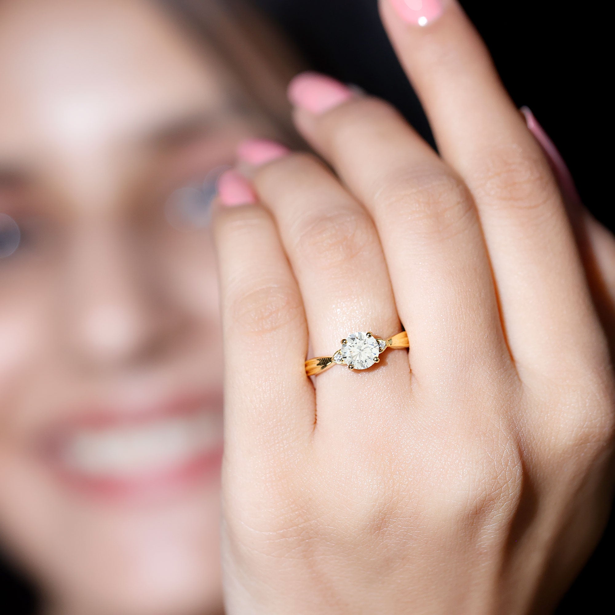 Certified Lab Grown Diamond 6 MM Solitaire Promise Ring Lab - ( EF-VS ) - Rosec Jewels
