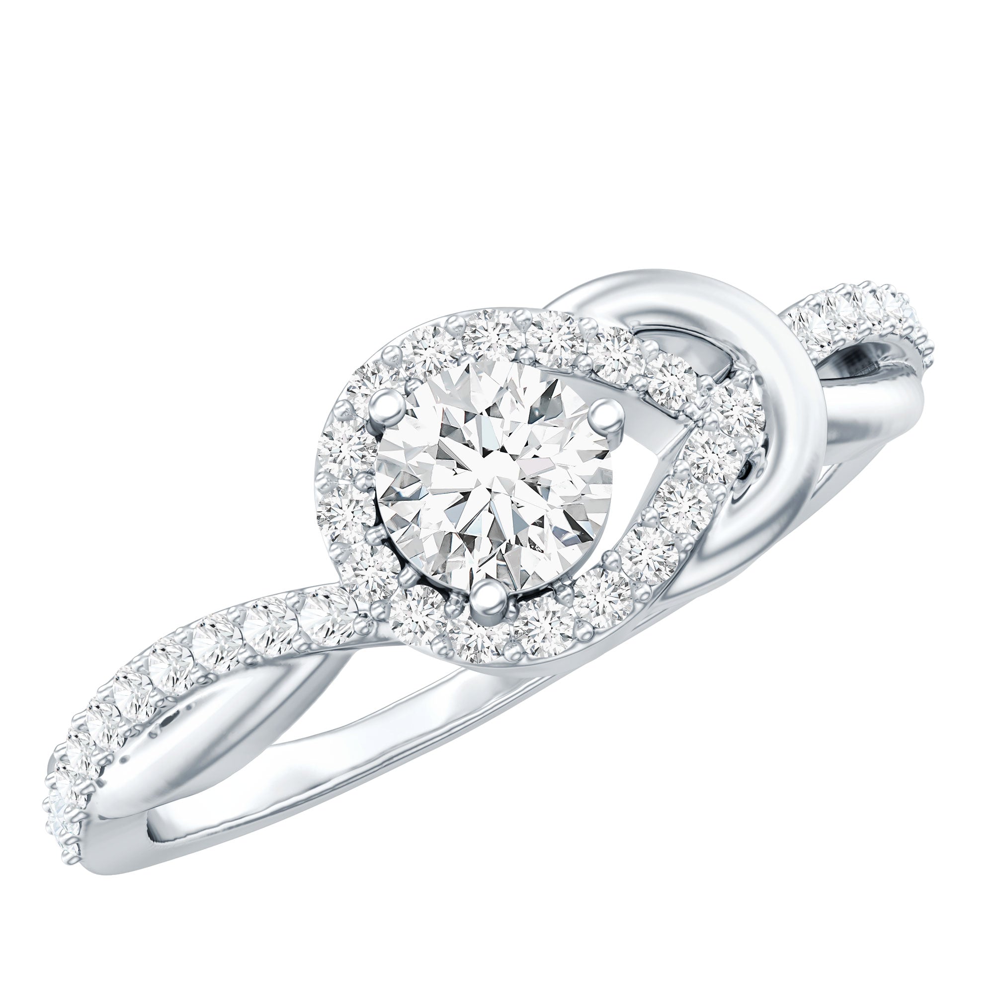 Rosec Jewels-Certified 6MM Lab Grown Diamond Love Knot Engagement Ring