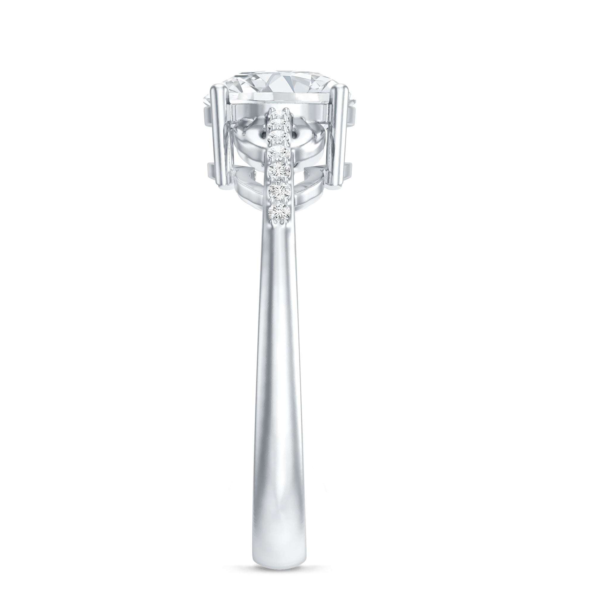 Certified 8 MM Round Lab Grown Diamond Unique Engagement Ring Lab - ( EF-VS ) - Rosec Jewels