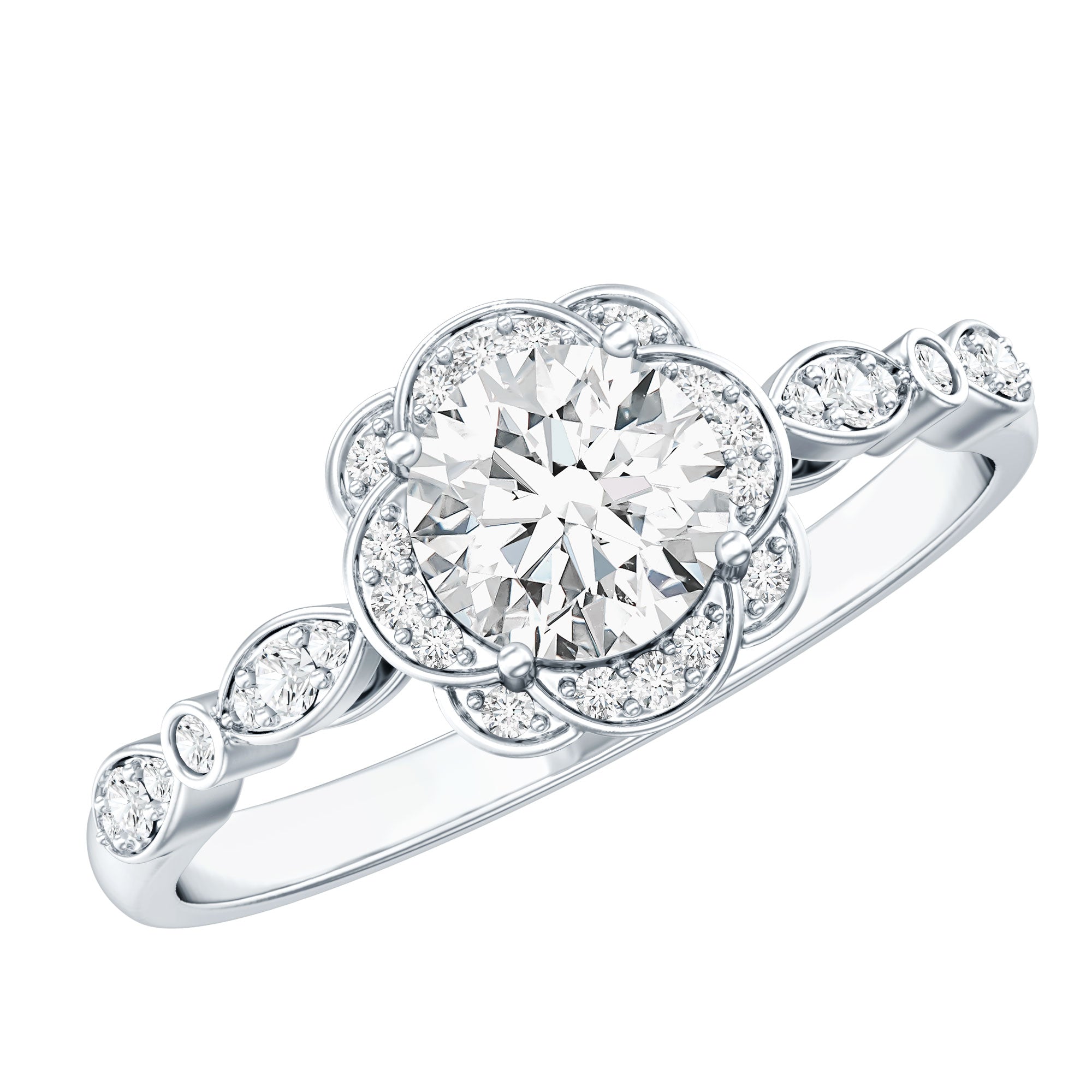 Certified 6MM Lab Grown Diamond Nature Engagement Ring