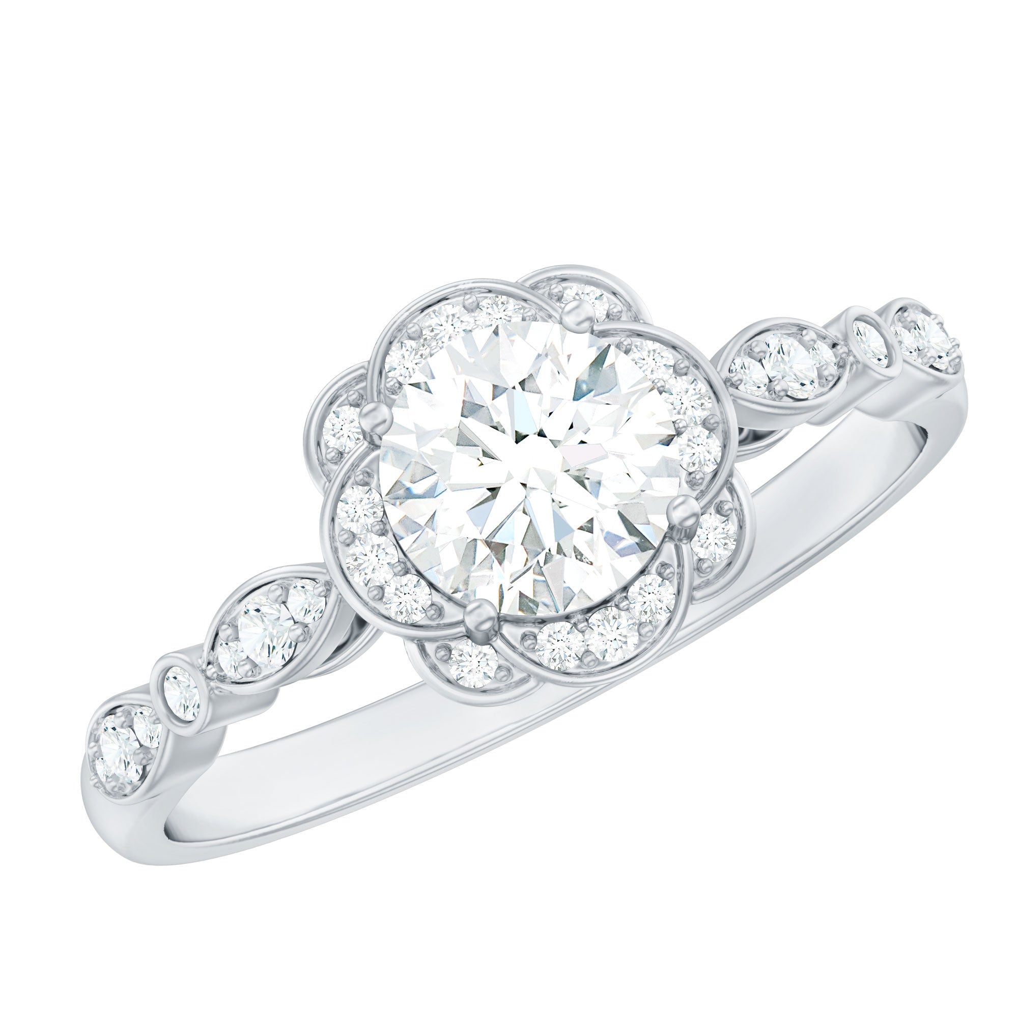 Certified 6MM Lab Grown Diamond Nature Engagement Ring