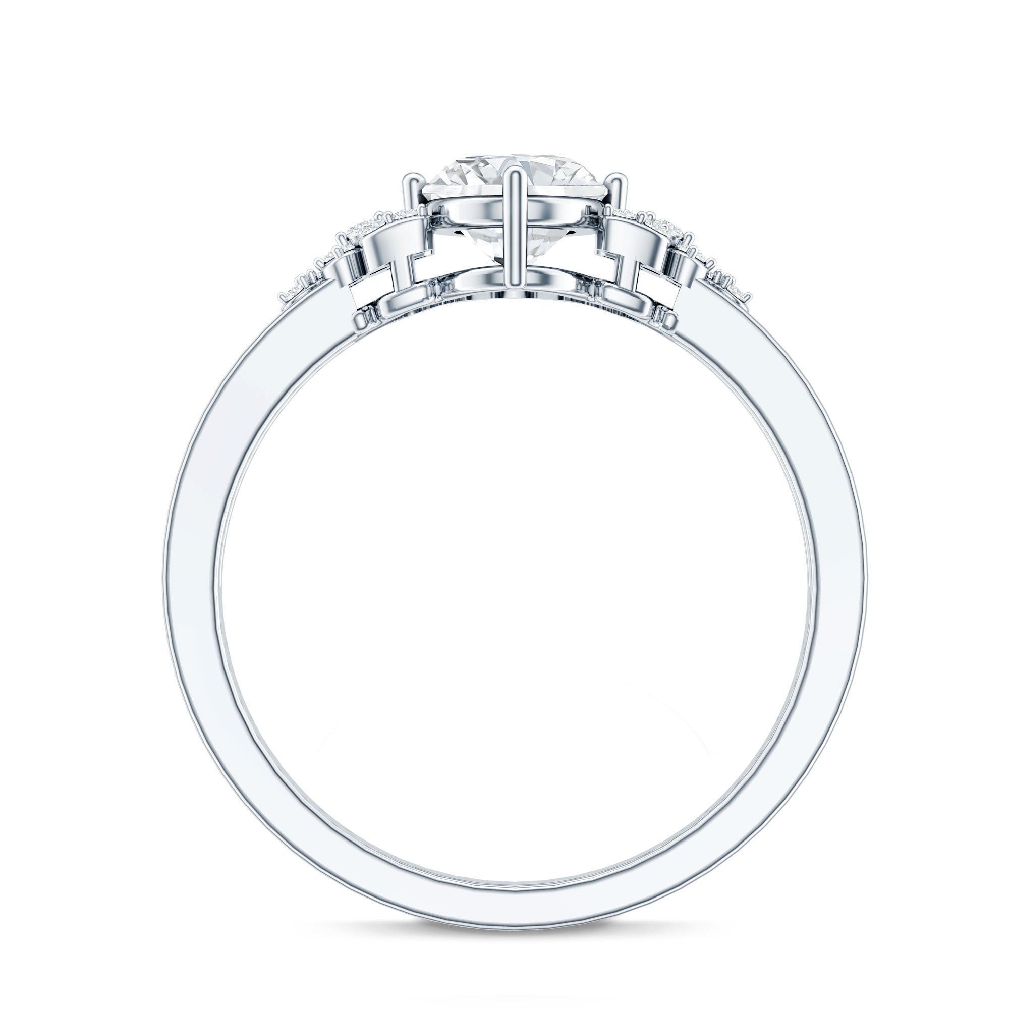 Certified 6X8MM Oval Lab Grown Diamond Designer Engagement Ring Lab - ( EF-VS ) - Rosec Jewels