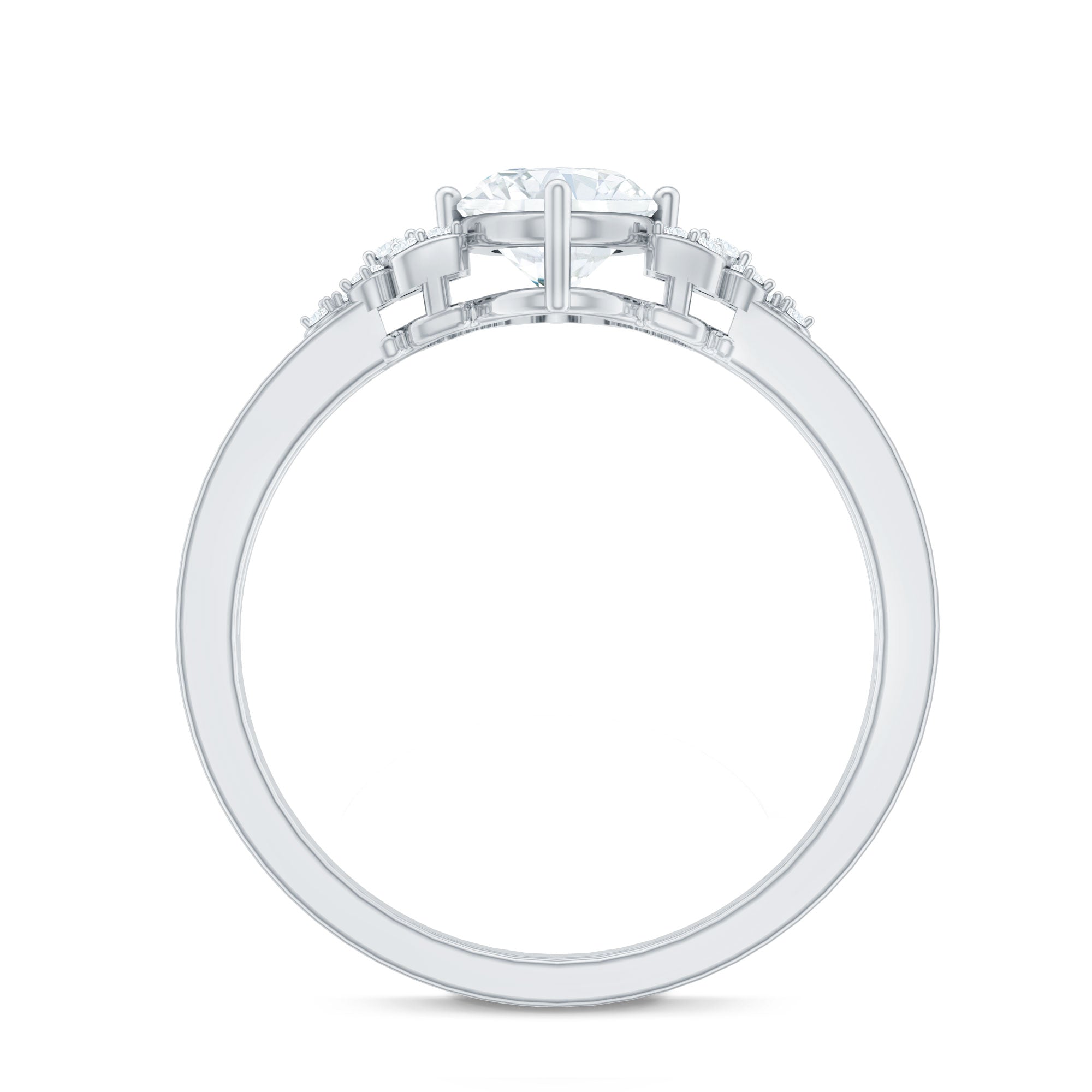 IGI Certified 1 Carat Lab Grown Oval Diamond Designer Engagement Ring Lab - ( E-VS1 ) - Rosec Jewels