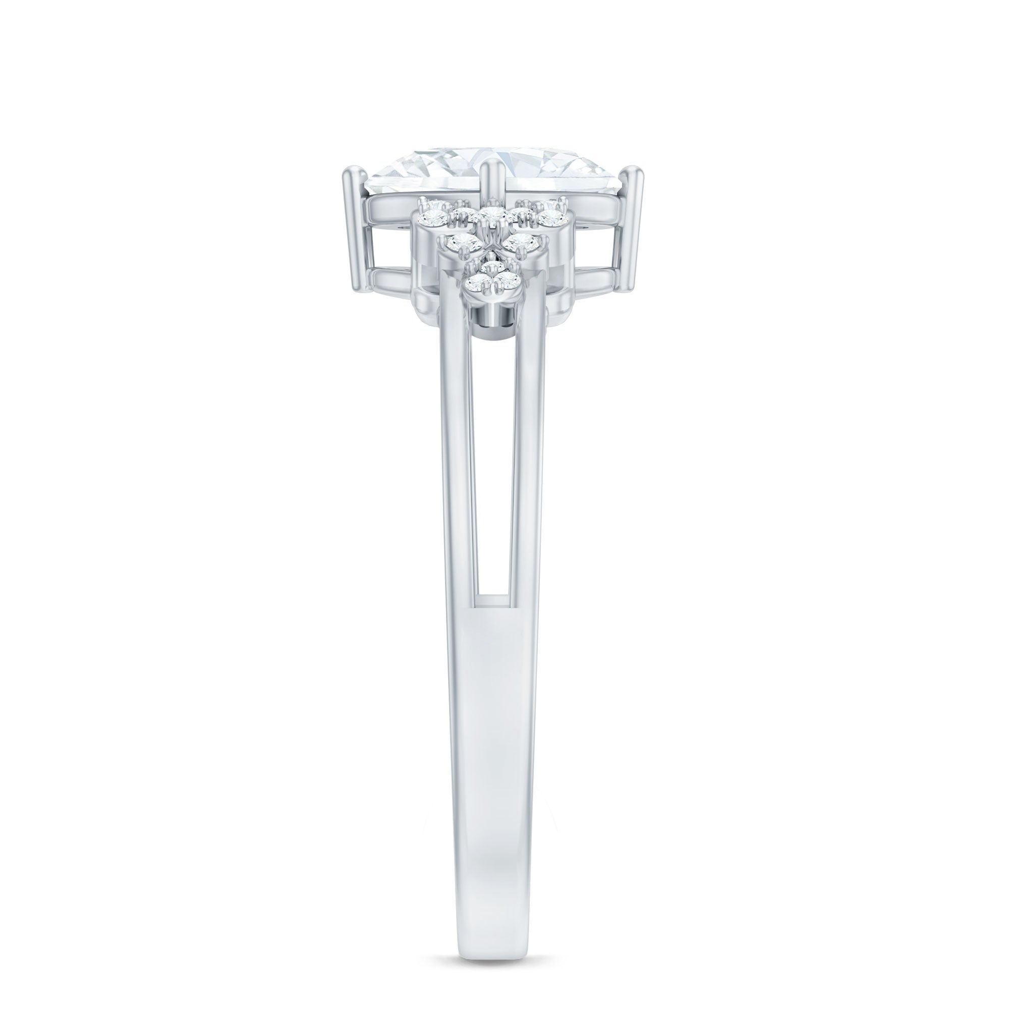 IGI Certified 1 Carat Lab Grown Oval Diamond Designer Engagement Ring Lab - ( E-VS1 ) - Rosec Jewels