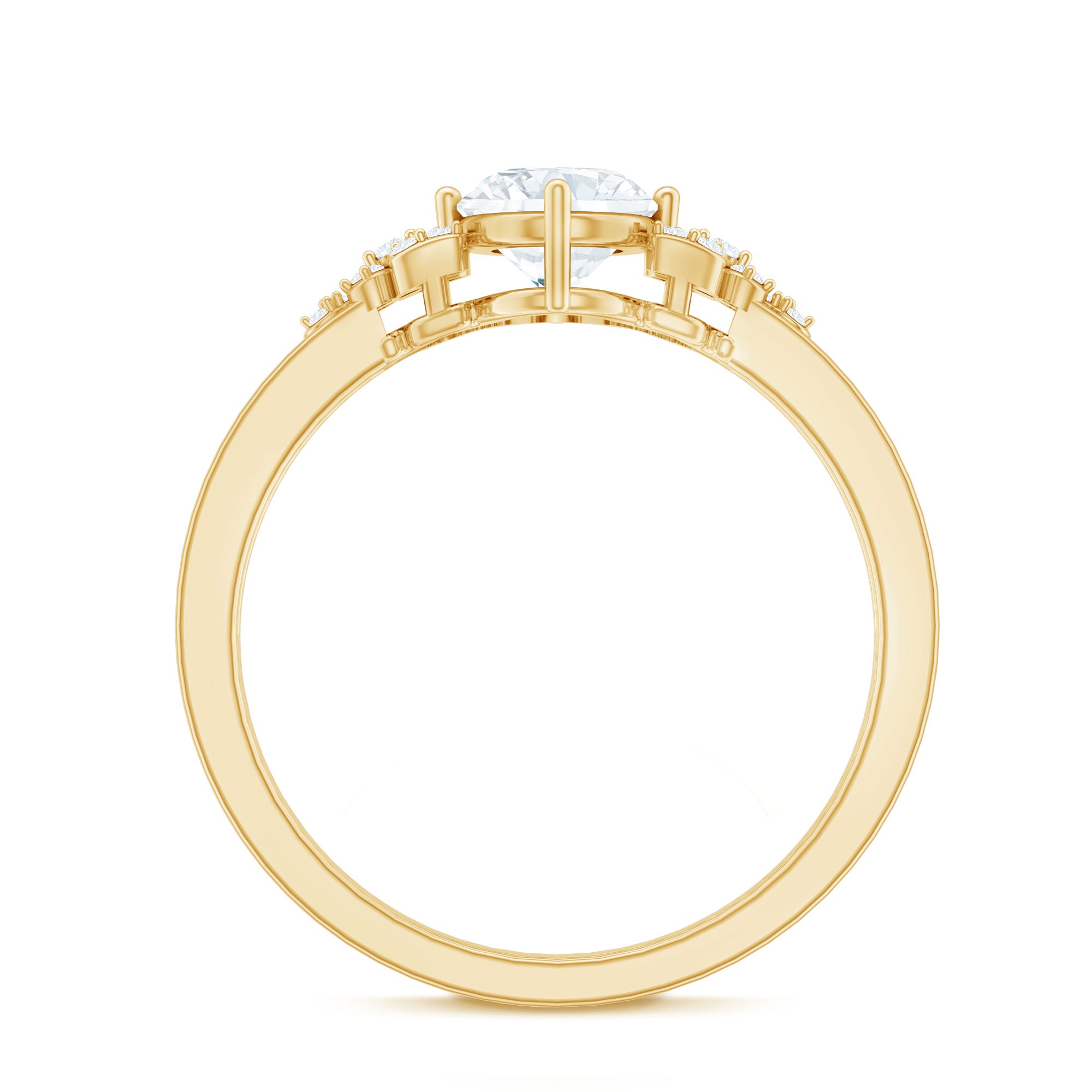IGI Certified 1 Carat Lab Grown Oval Diamond Designer Engagement Ring Lab - ( E-VS1 ) - Rosec Jewels