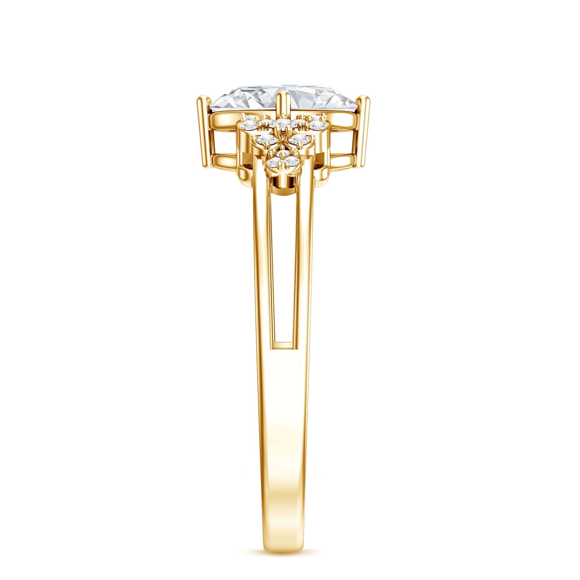 Certified 6X8MM Oval Lab Grown Diamond Designer Engagement Ring Lab - ( EF-VS ) - Rosec Jewels