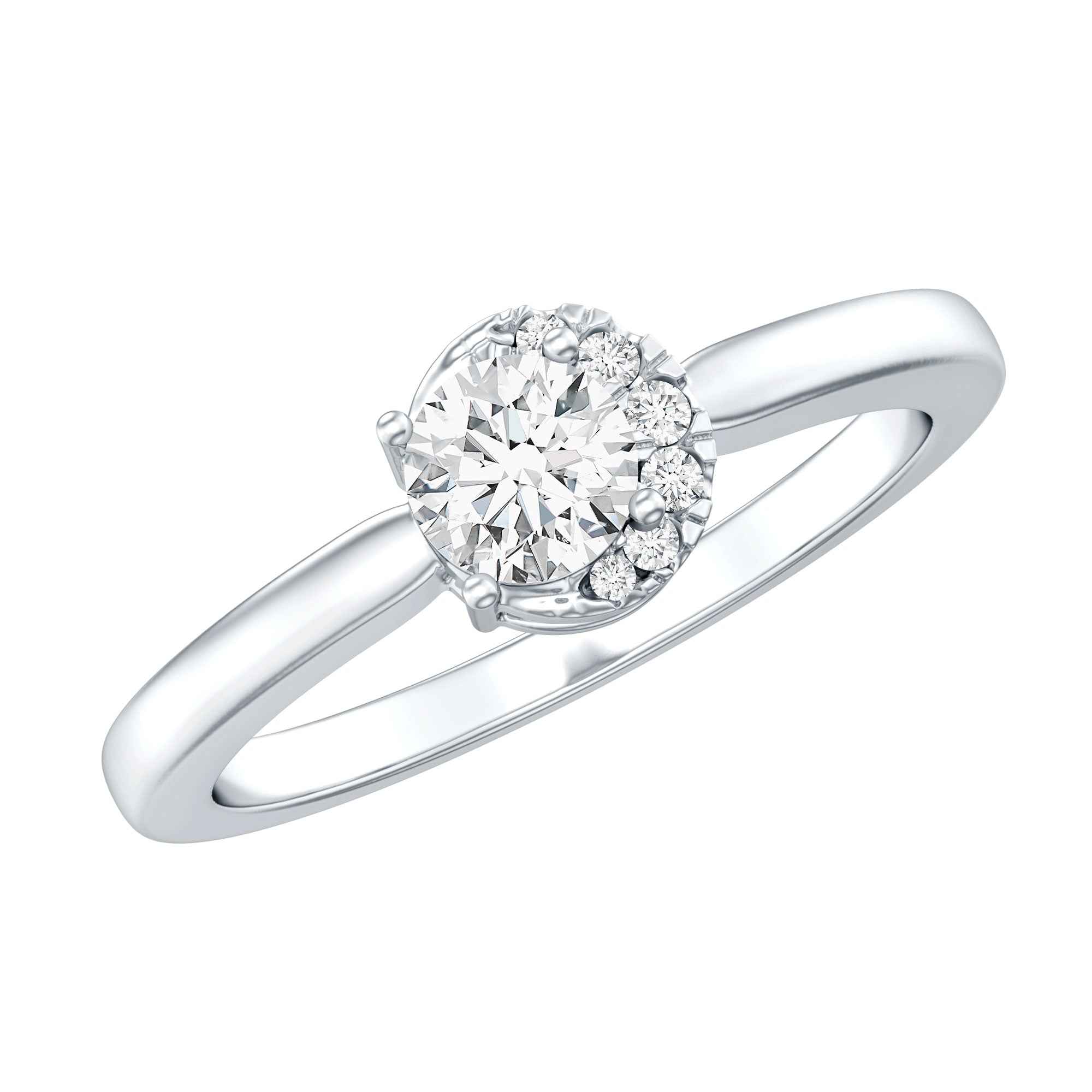 Rosec Jewels-5 MM Certified Lab Grown Diamond Solitaire Promise Ring