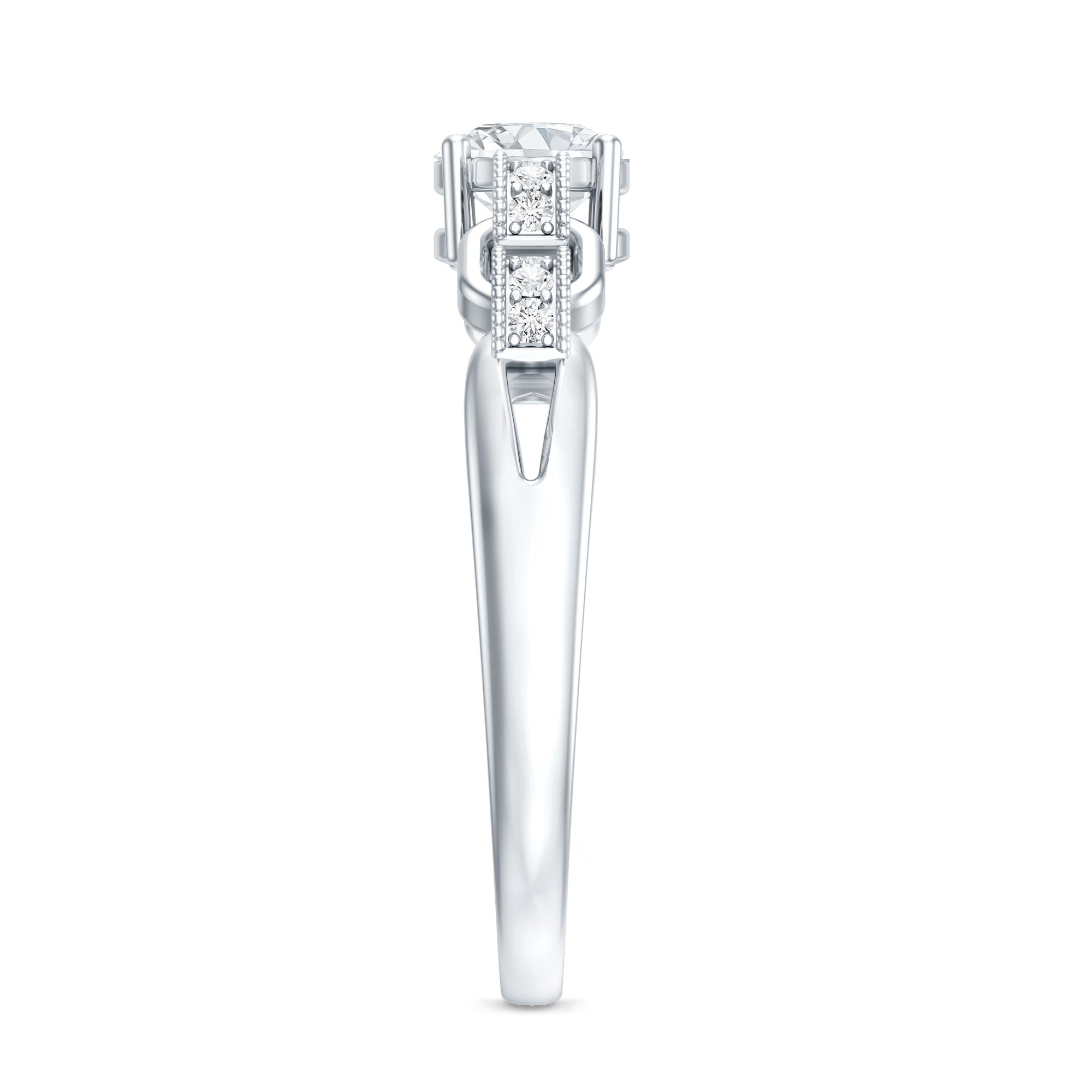 Certified 5 MM Lab Grown Diamond Promise Ring For Her Lab - ( EF-VS ) - Rosec Jewels